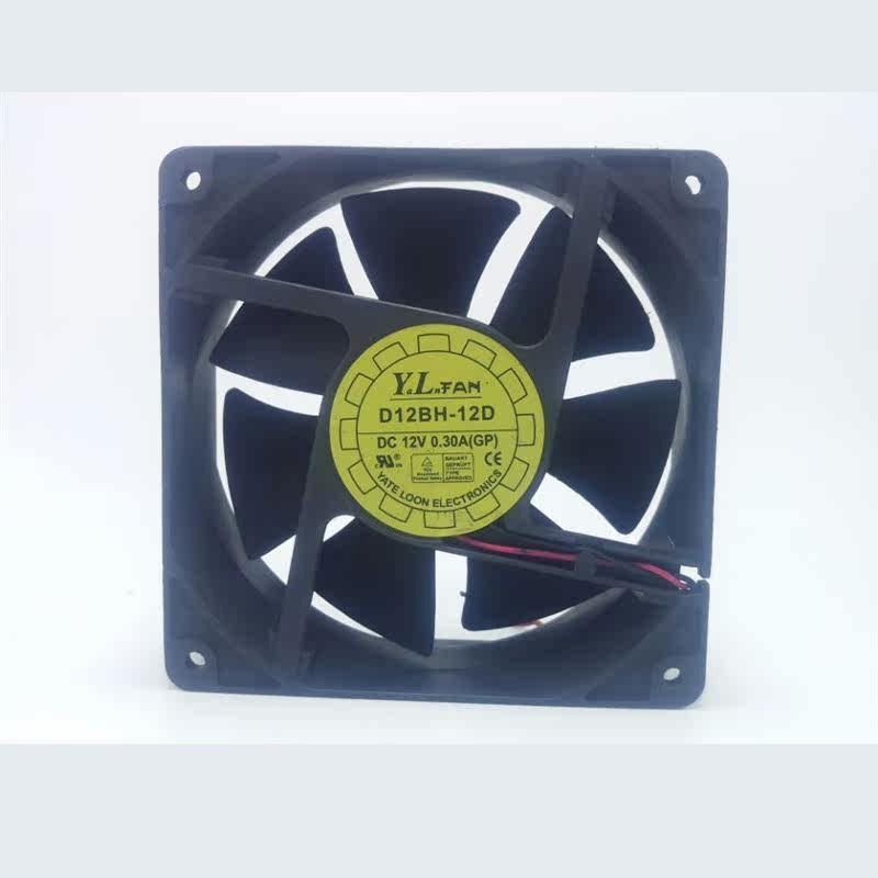 1PCS YATE LOON D12BH-12D 12V 0.30A 12038 2-wire chassis cooling fan