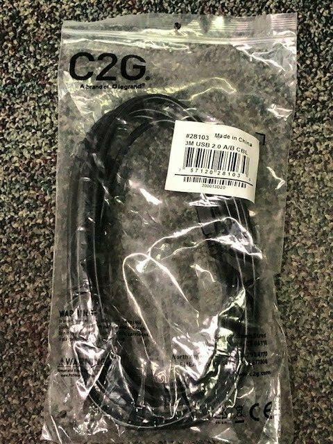 C2G 28103  3M USB CABLE-USB 2.0 A TO B CABLE BLACK (9.8FT)-CONNECT YOUR USB D...