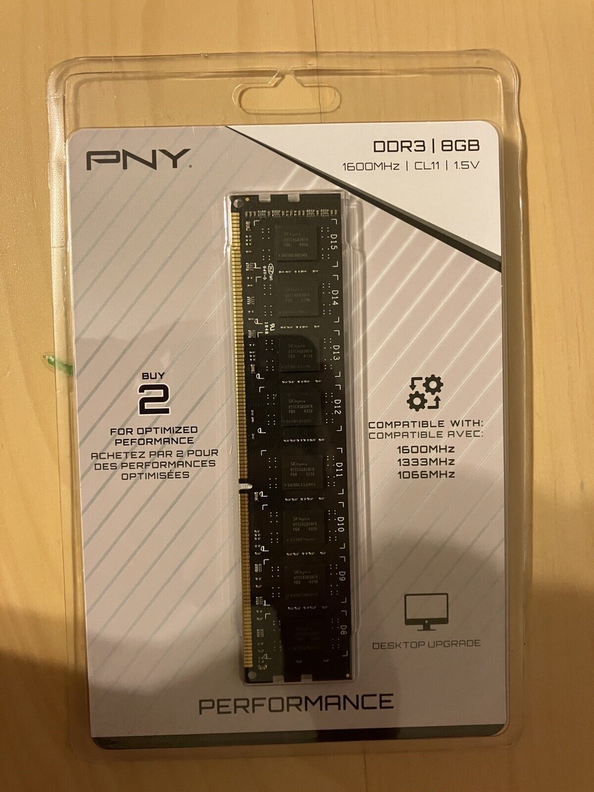 PNY Performance 8GB DDR3 1600MHz (PC3-12800) CL11 1.5V Desktop Memory - MD8GSD31