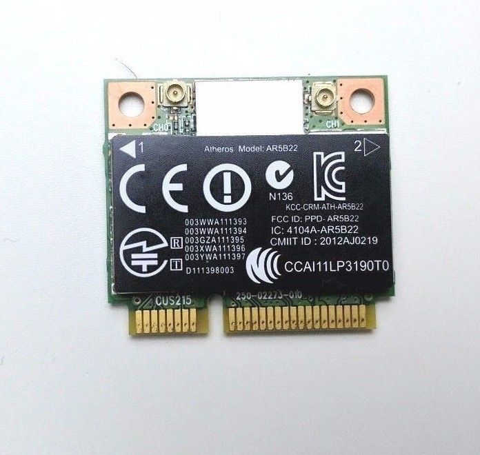 Atheros AR5B22 abgn Wireless Bluetooth 4 PCIe Half Siz Mini AR9462 HP 676786-001