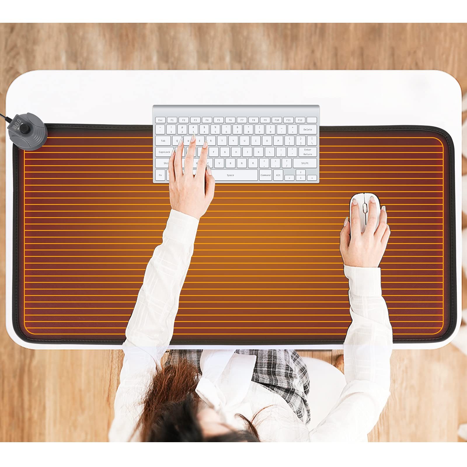 Mymyth Heated Desk Pad, Warm Mouse Pad, Foot Warmer  8 Speeds Heated Control ...