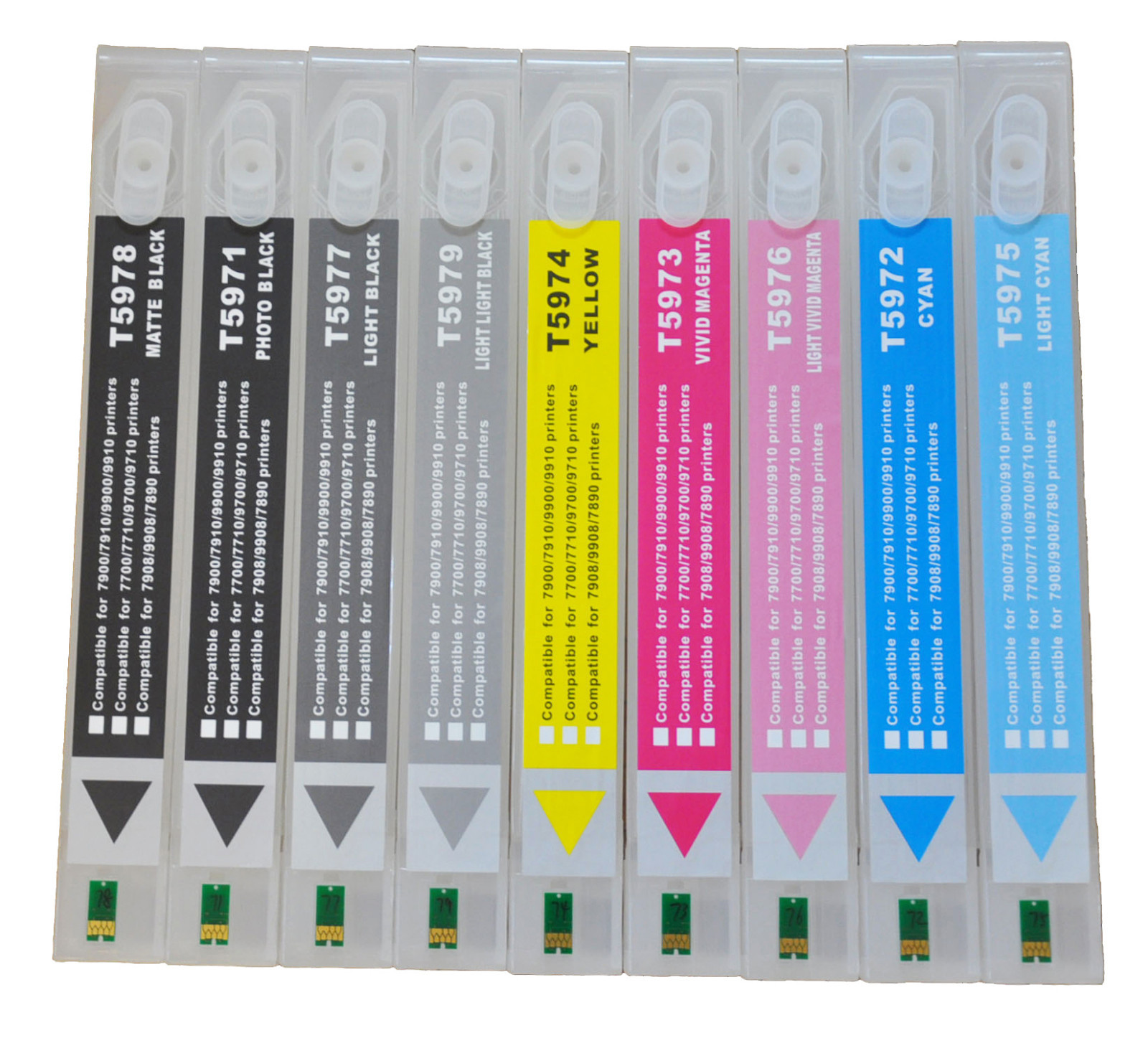 9pcs Refillable HDR Pigment ink Cartridges for Epson Stylus 7890/9890+Resetter