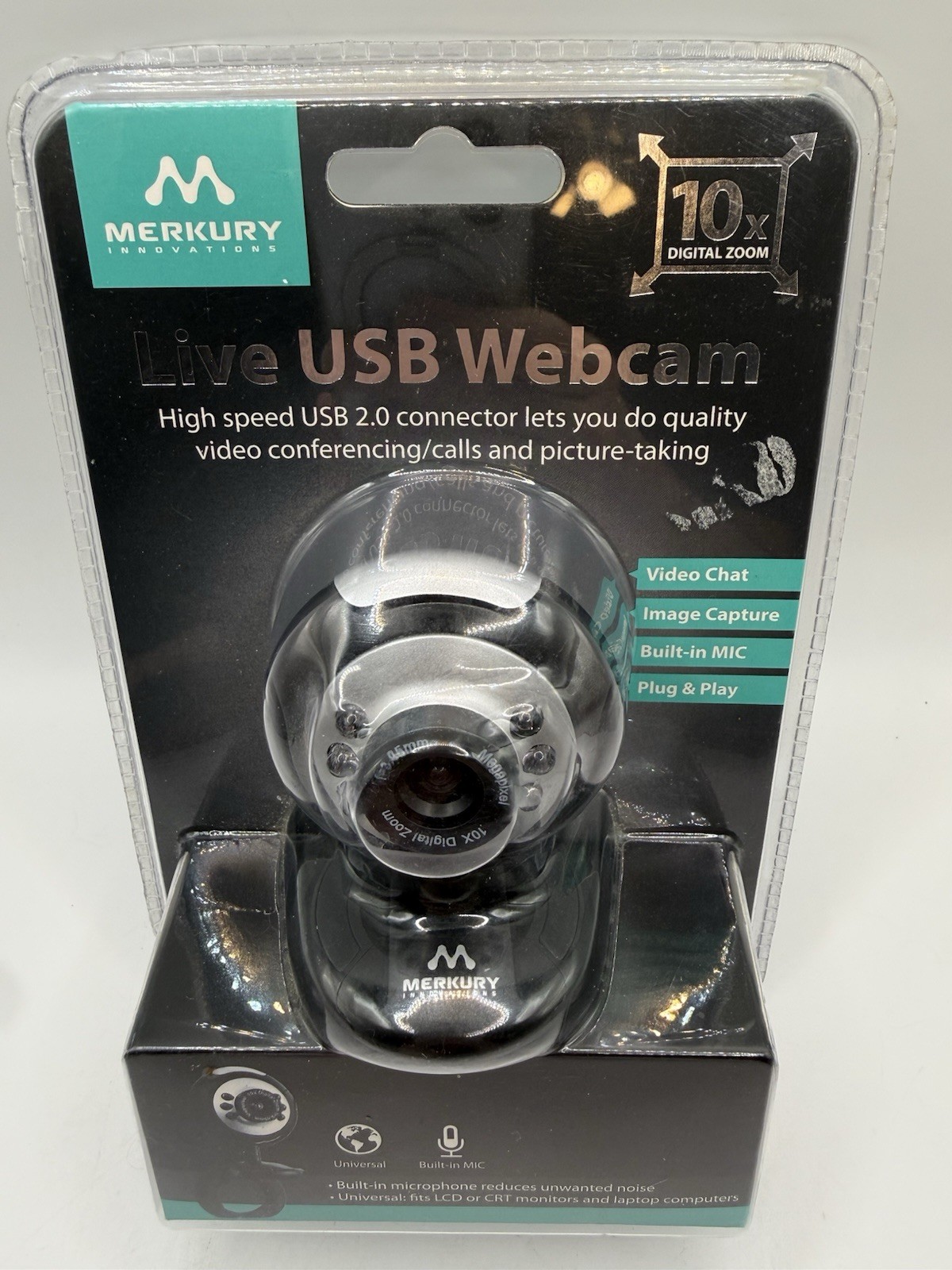 Merkury Innovations M-WC310 USB Webcam 10X Zoom Built-In Mic Sealed