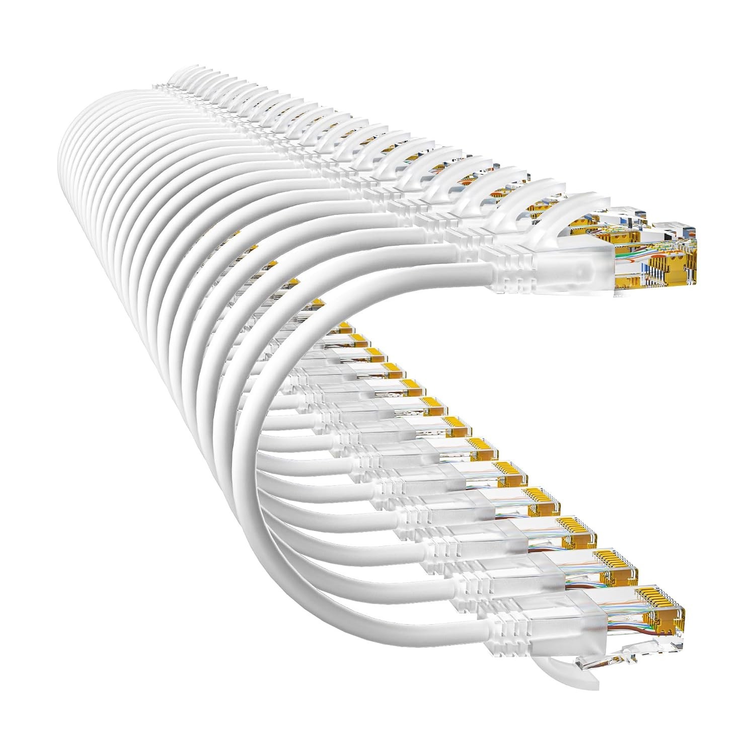 24 Pack 0.5Ft Cat6a Patch Cables Slim Flexible Ethernet Cable 10G 550MHZ
