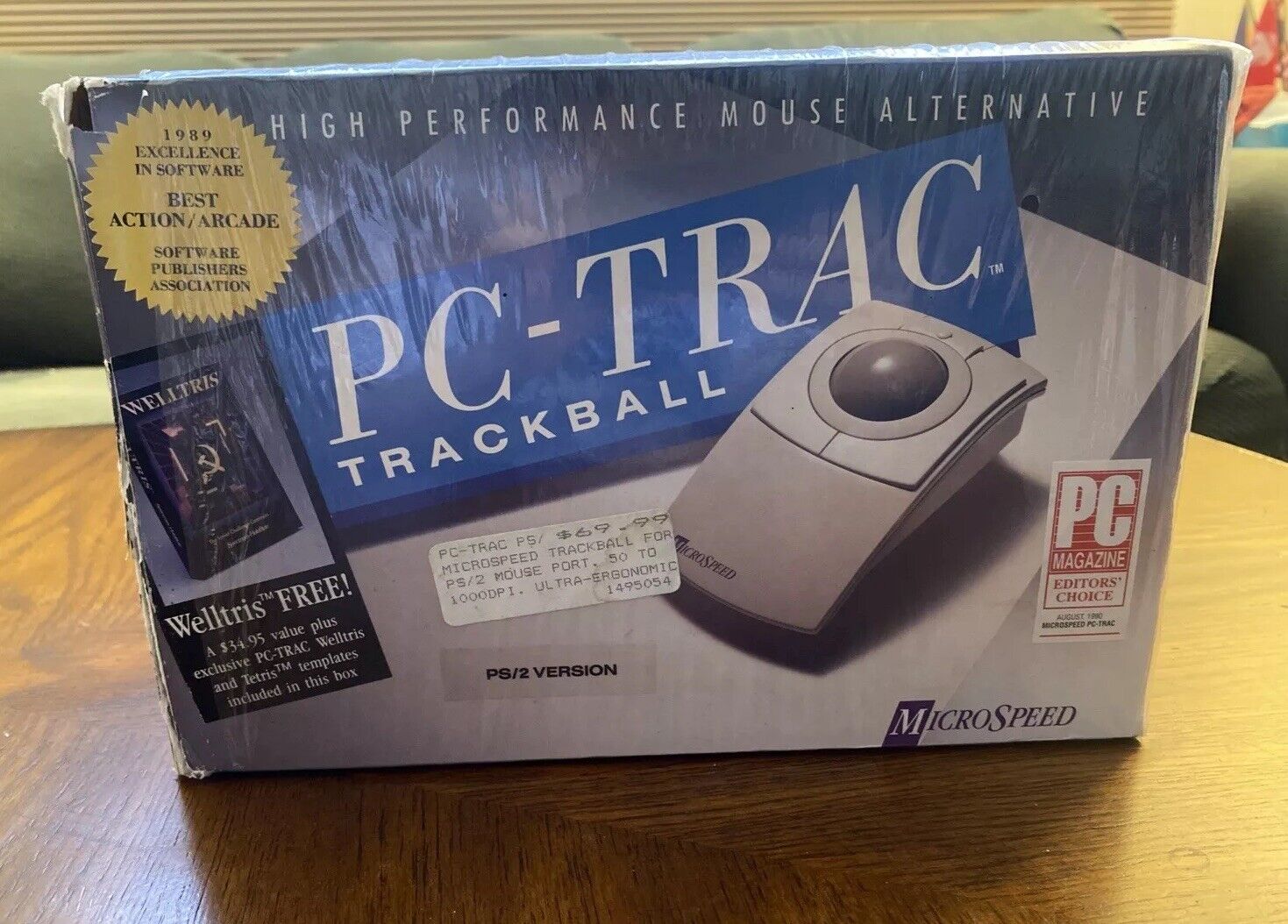 Vintage (1990) PC-Tracball Mouse Sealed (Includes WELLTRIS)