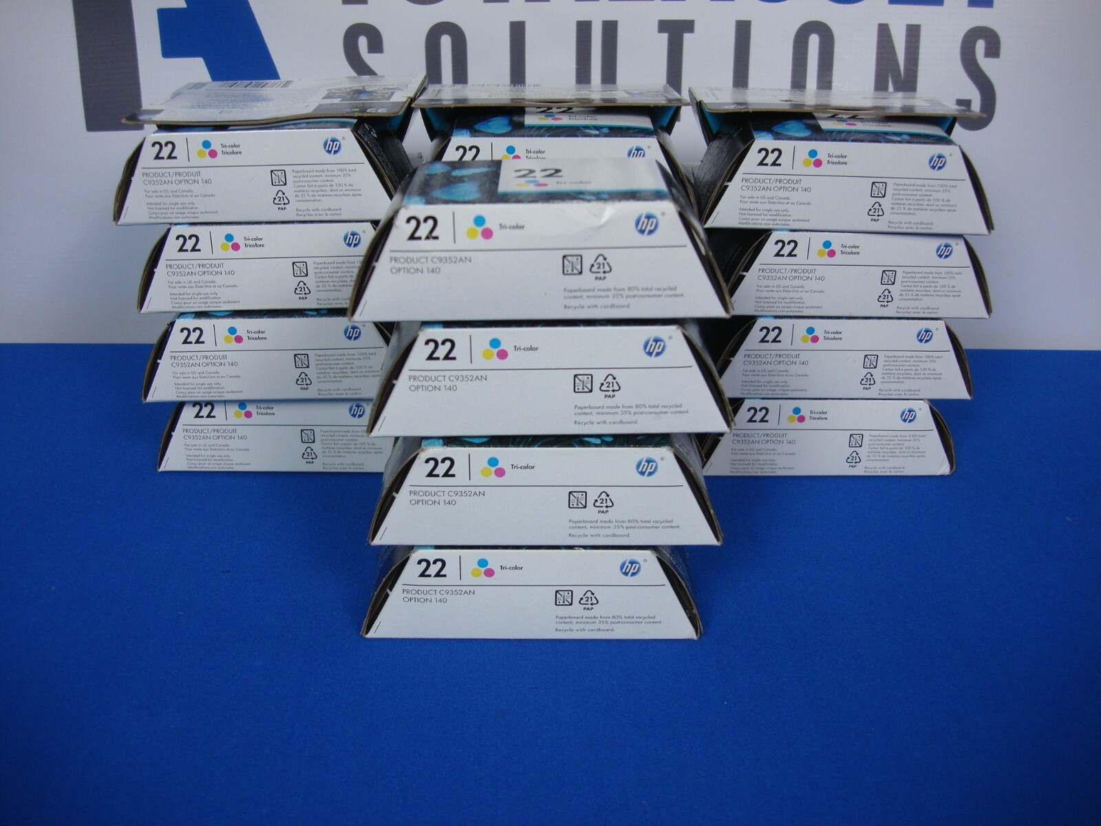 NEW LOT OF 31 GENUINE OEM HP 22 SEALED COLOR INKJET INK CARTRIDGES C9352AN