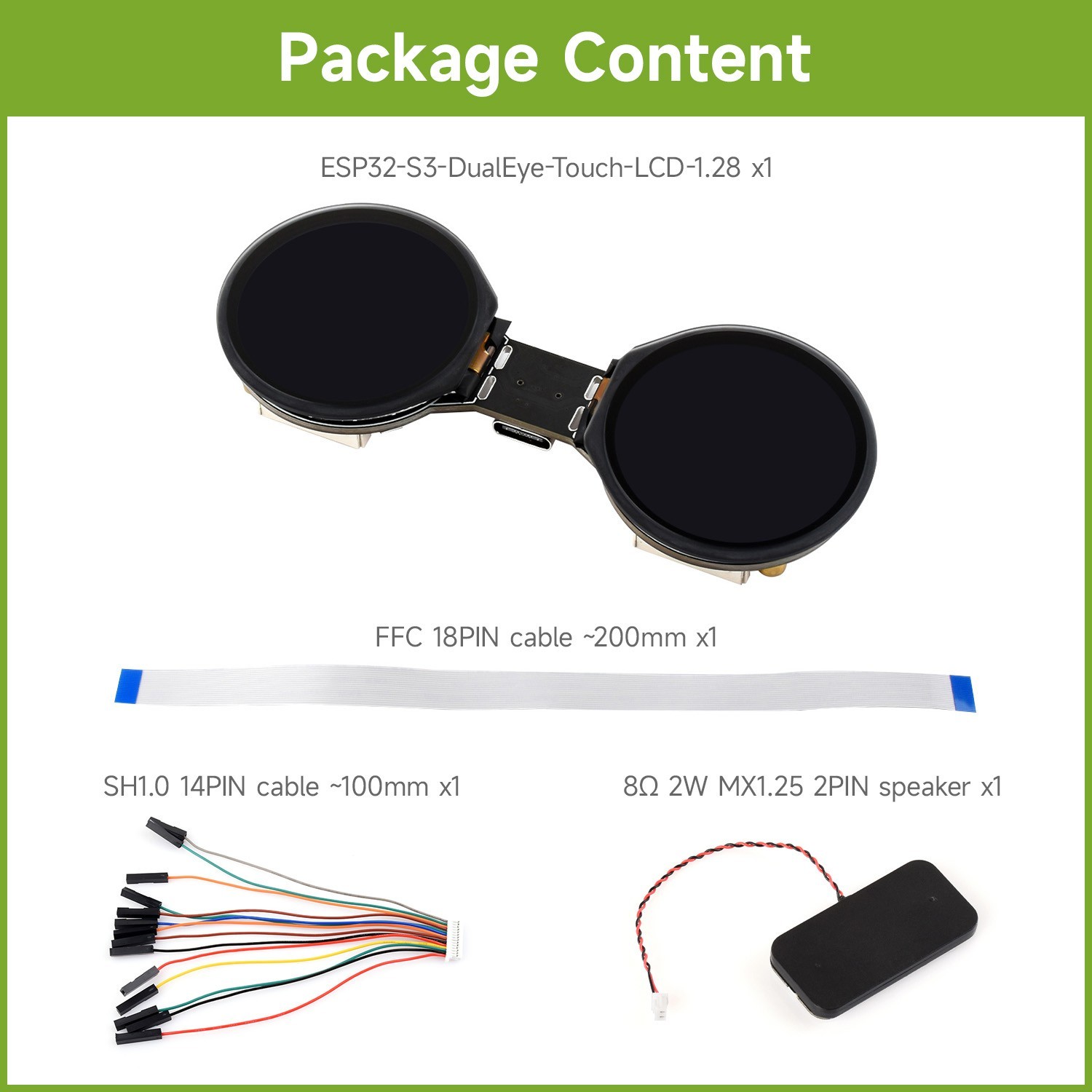 Waveshare ESP32-S3 1.28inch Double Eye Round LCD AIoT Development Board Wi-Fi