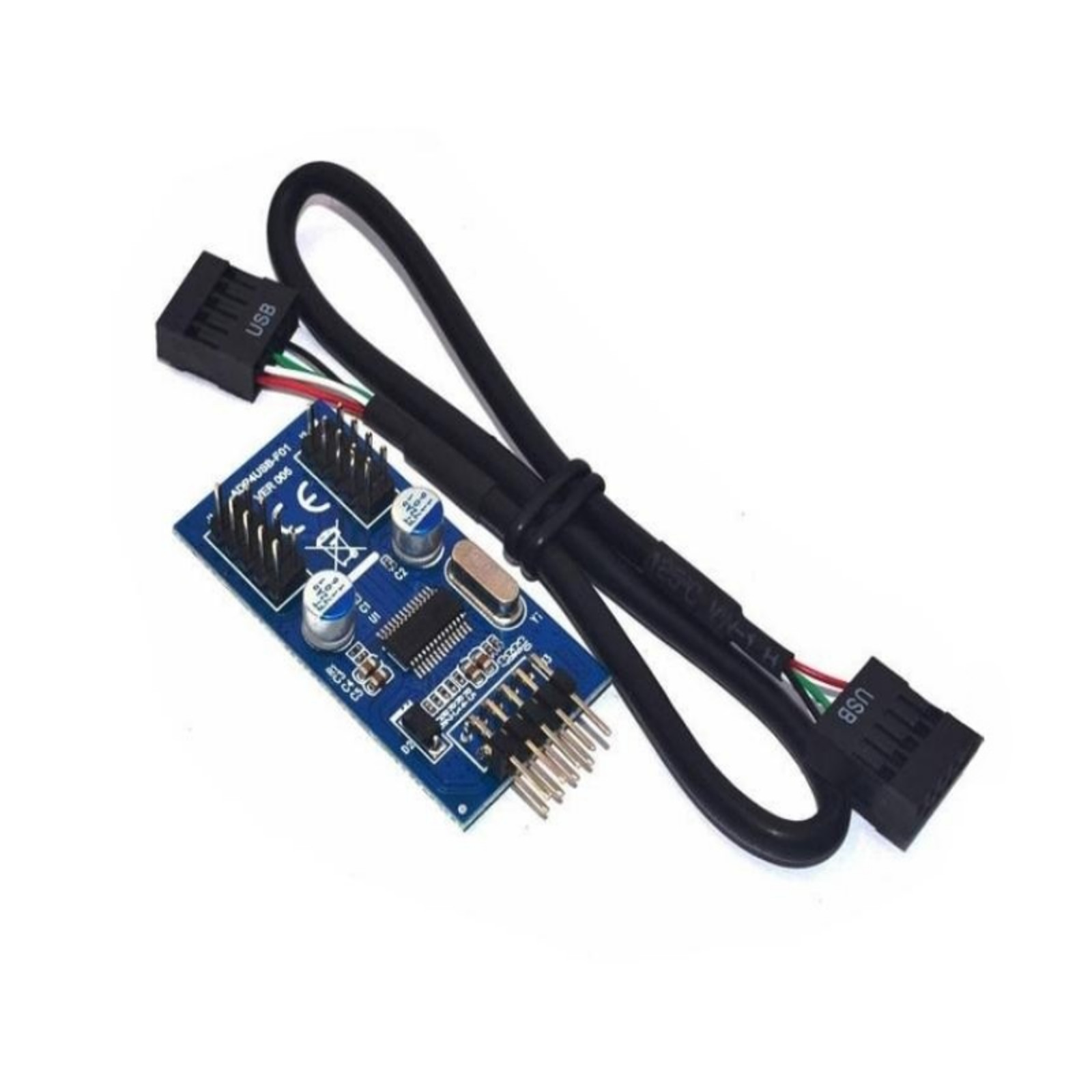 Internal 9-Pin USB 2.0 Splitter 1 Male To 2 Female Motherboard Pin to PC Case m