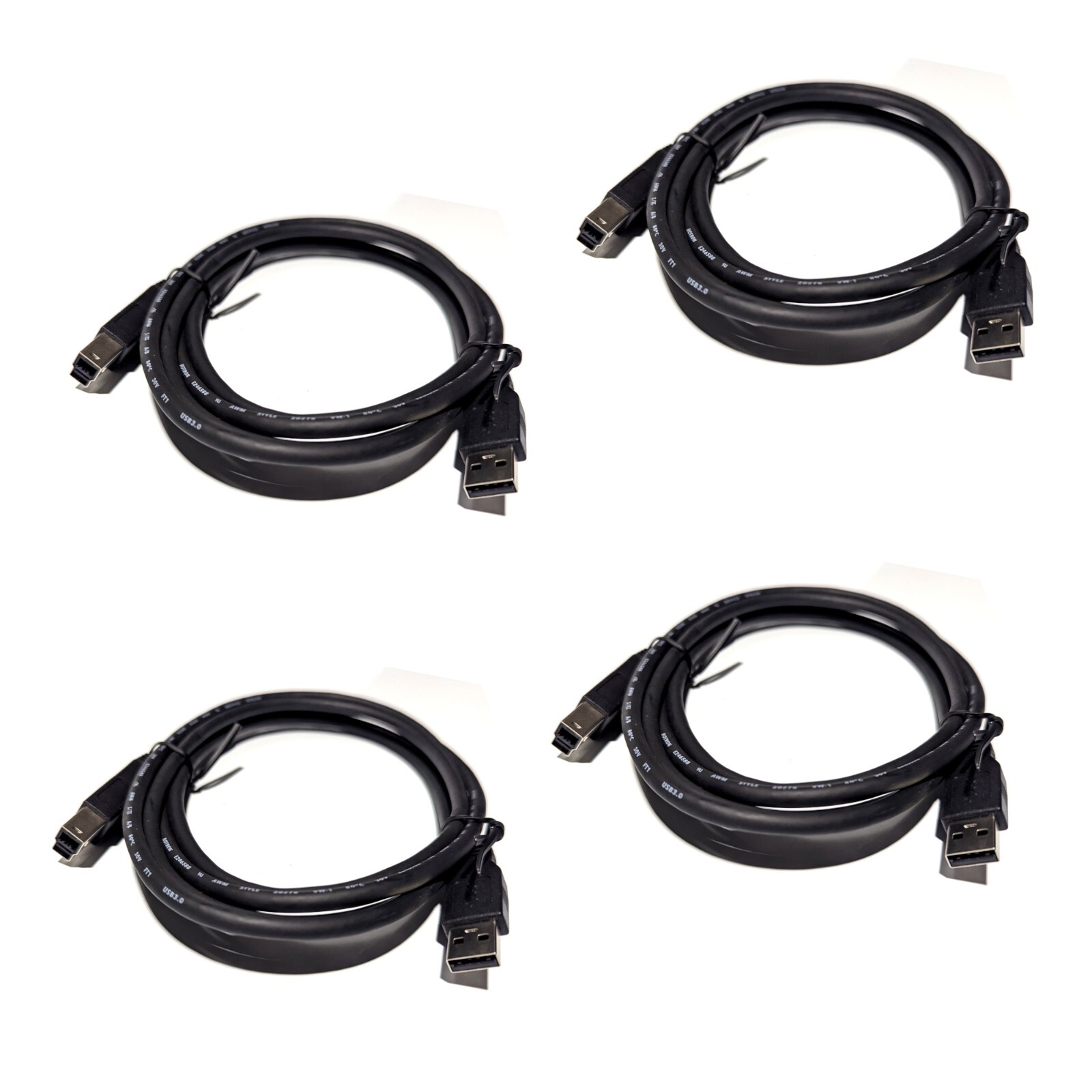 Amphenol 6' USB 3.0 Cable 6 Feet (Lot of 4) USB-A Male to USB-B Male AST RUB3...