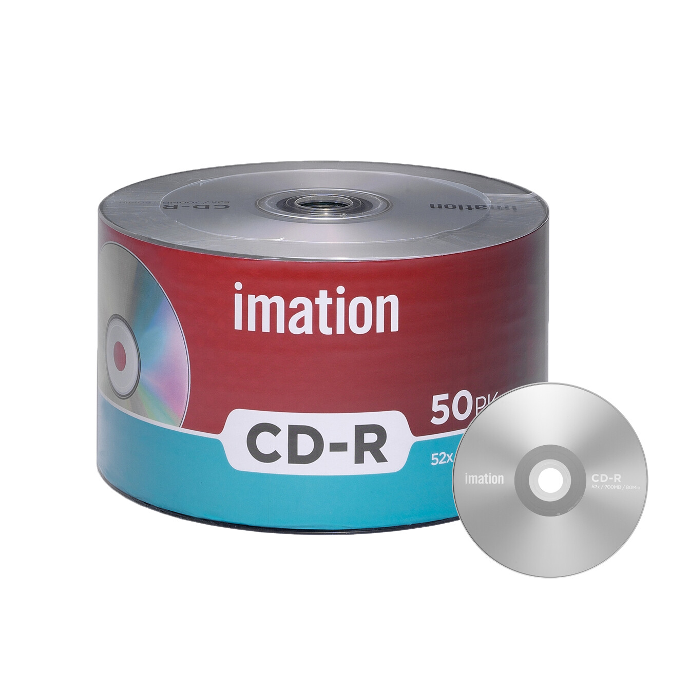 50 Pack Imation CD-R 52X 700MB/80Min Branded Logo Blank Media Recordable Disc