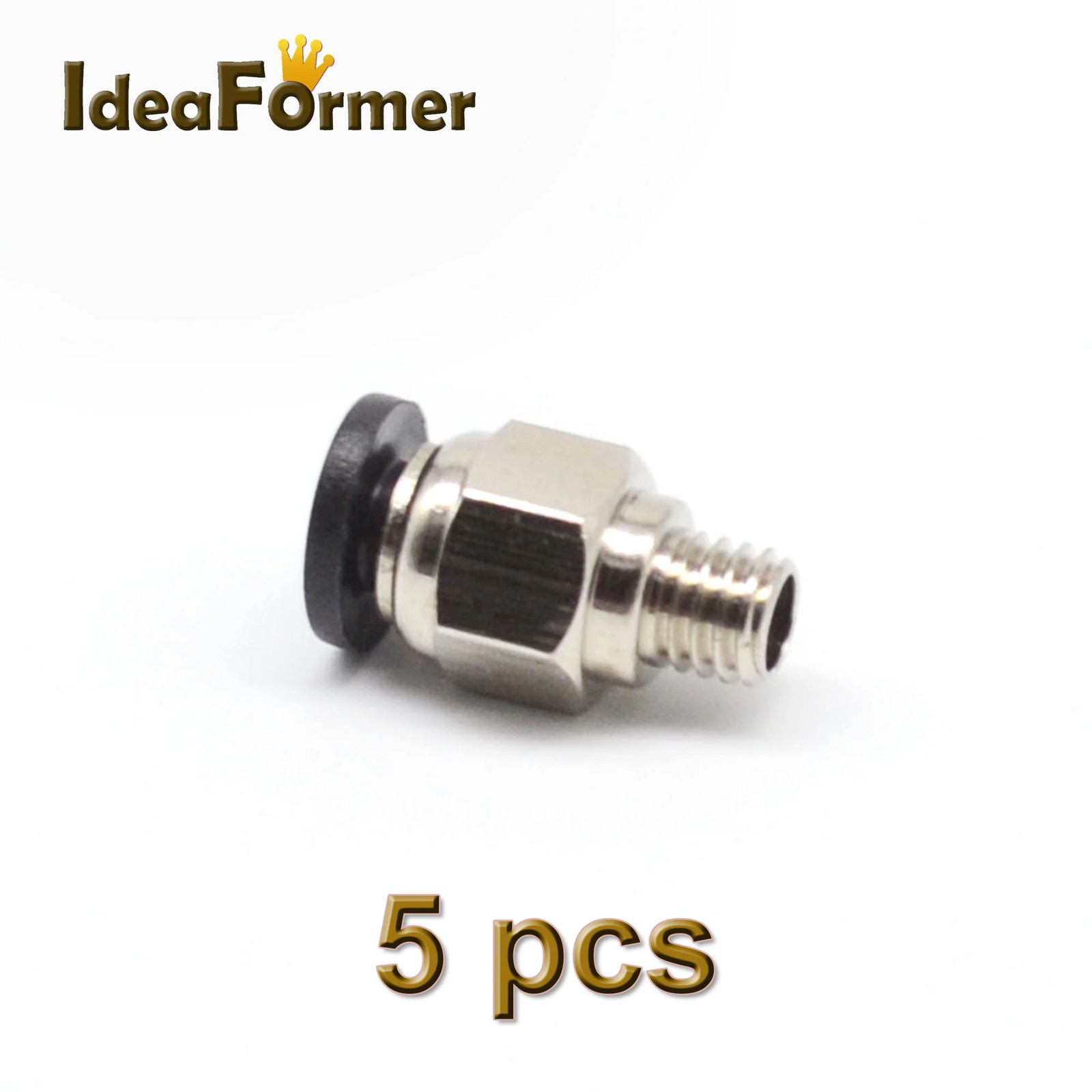 5Pcs 3D Printer Pneumatic Fittings PC4-M6 Bore 4Mm for 4Mm PTFE Tube Connector C