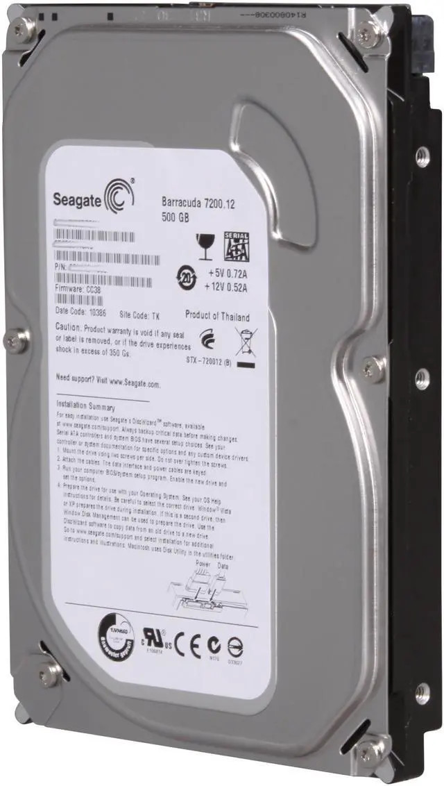 Seagate ST3500630AS 500GB 3.5" SATA 3.0Gbps 7200RPM HDD – Enterprise Hard Drive