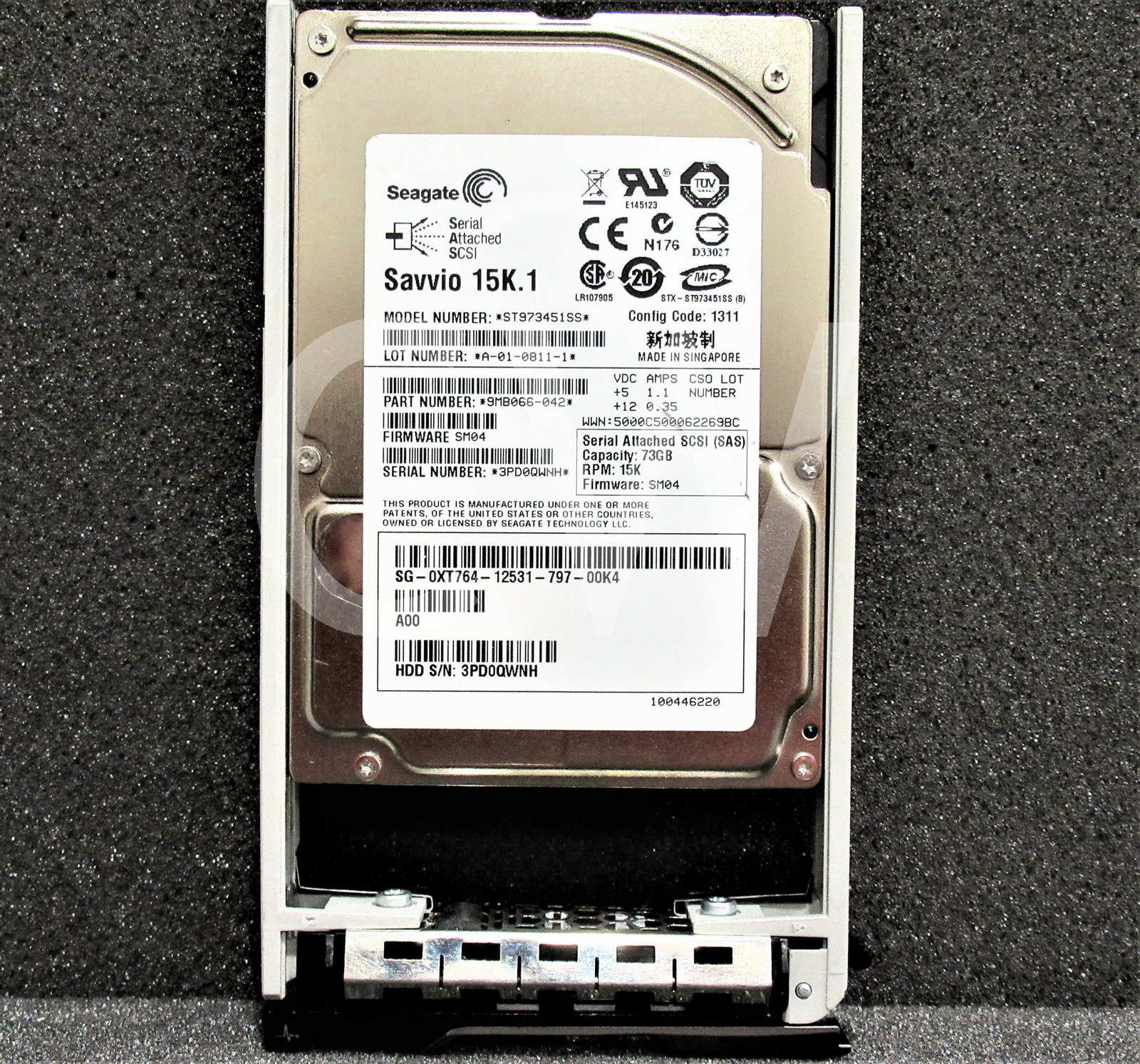 XT764 ST973451SS Dell 73GB 15000RPM 3Gbps 2.5"SAS SERVER HDD Hard Drive W/R Tray