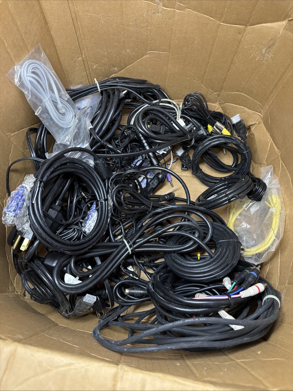 Huge Bulk Lot Of Mixed Power Cords - Misc. Types , Hdmis , Extensions , Ethernet