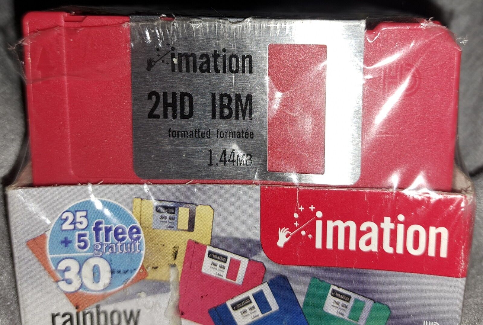 IBM Imation 2HD IBM 25 + 5 Free Total 30 Colored Diskettes 1.44 MB Brand New