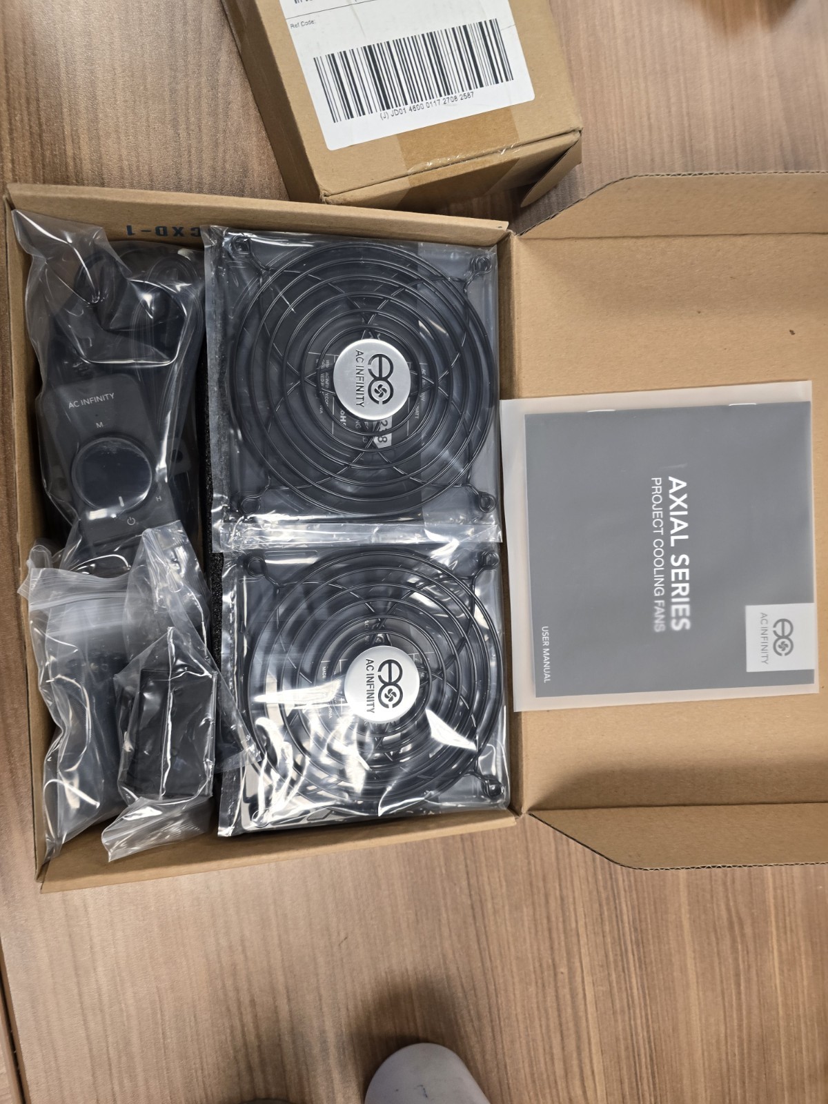 AC Infinity AXIAL S1238D Dual 120mm Fan w/ Speed Controller UL Cert