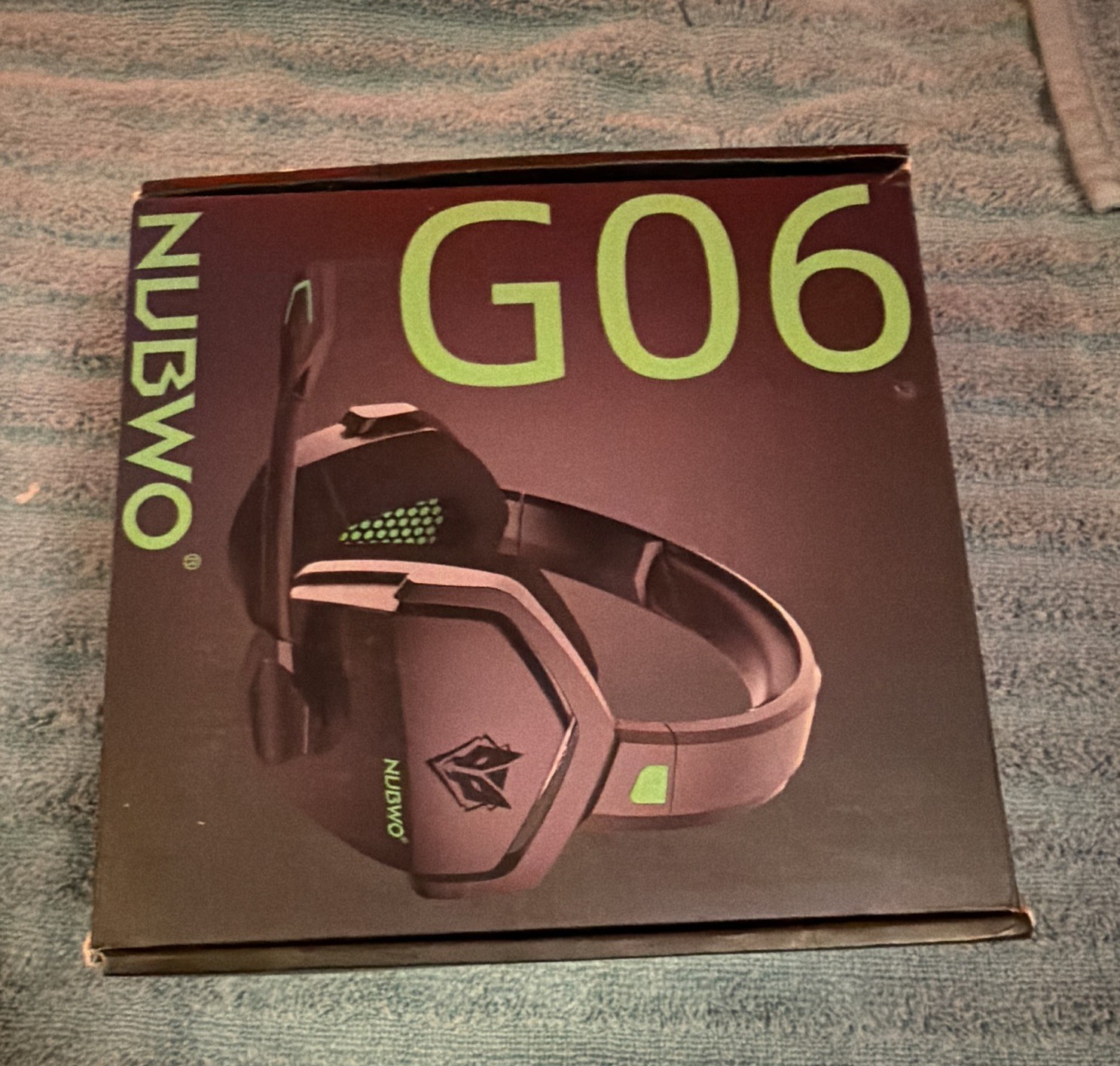 NUBWO G06 Green Wireless Over-Ear Gaming Headset Boom Mic, 3.5mm/USB-C