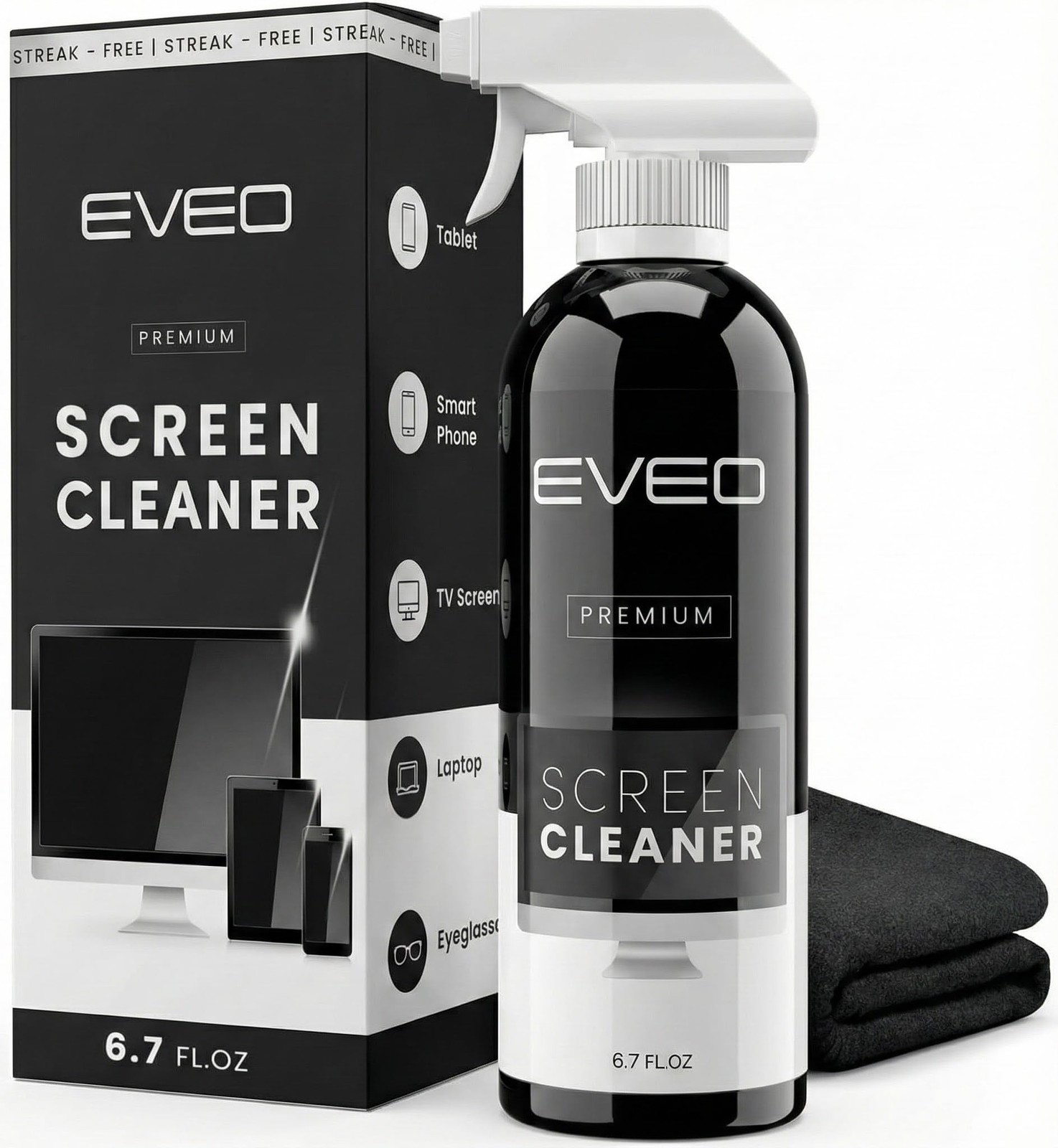 EVEO Screen Cleaner Spray Large Bottle for TV Computer