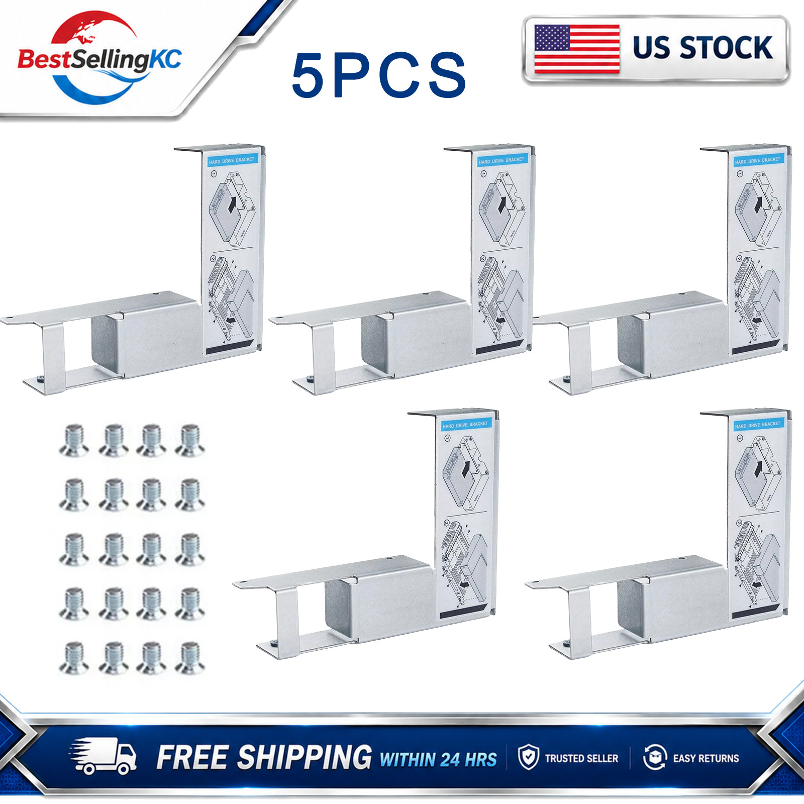 10PCS SSD Mount Bracket 9W8C4 2.5" to 3.5" for Dell F238F for HP 651314-001