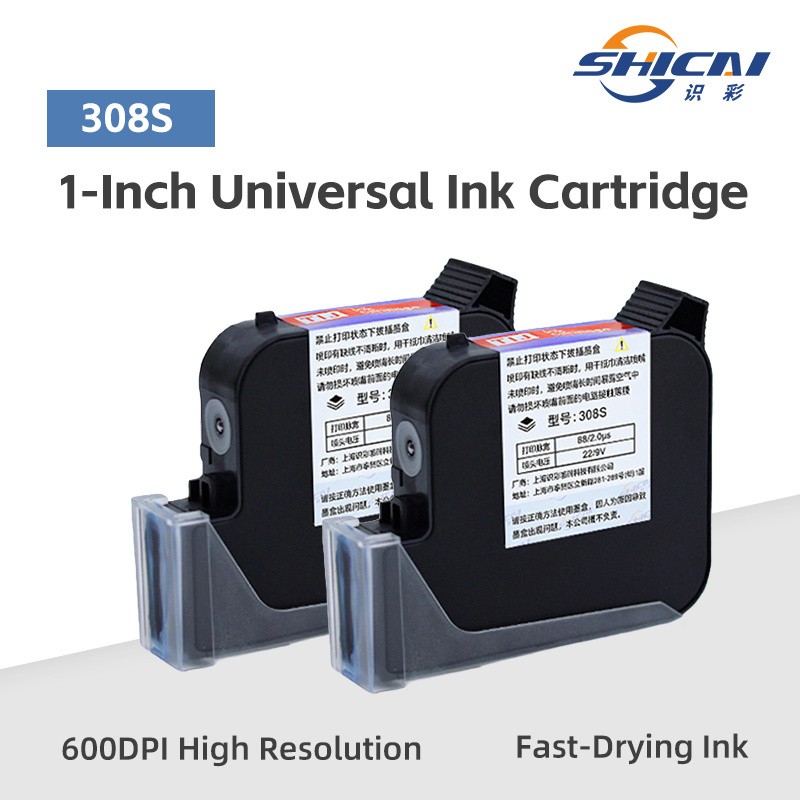 3pcs Black Compatible Cartridge Fast Dry Ink for 25.4mm Handheld Inkjet Printer
