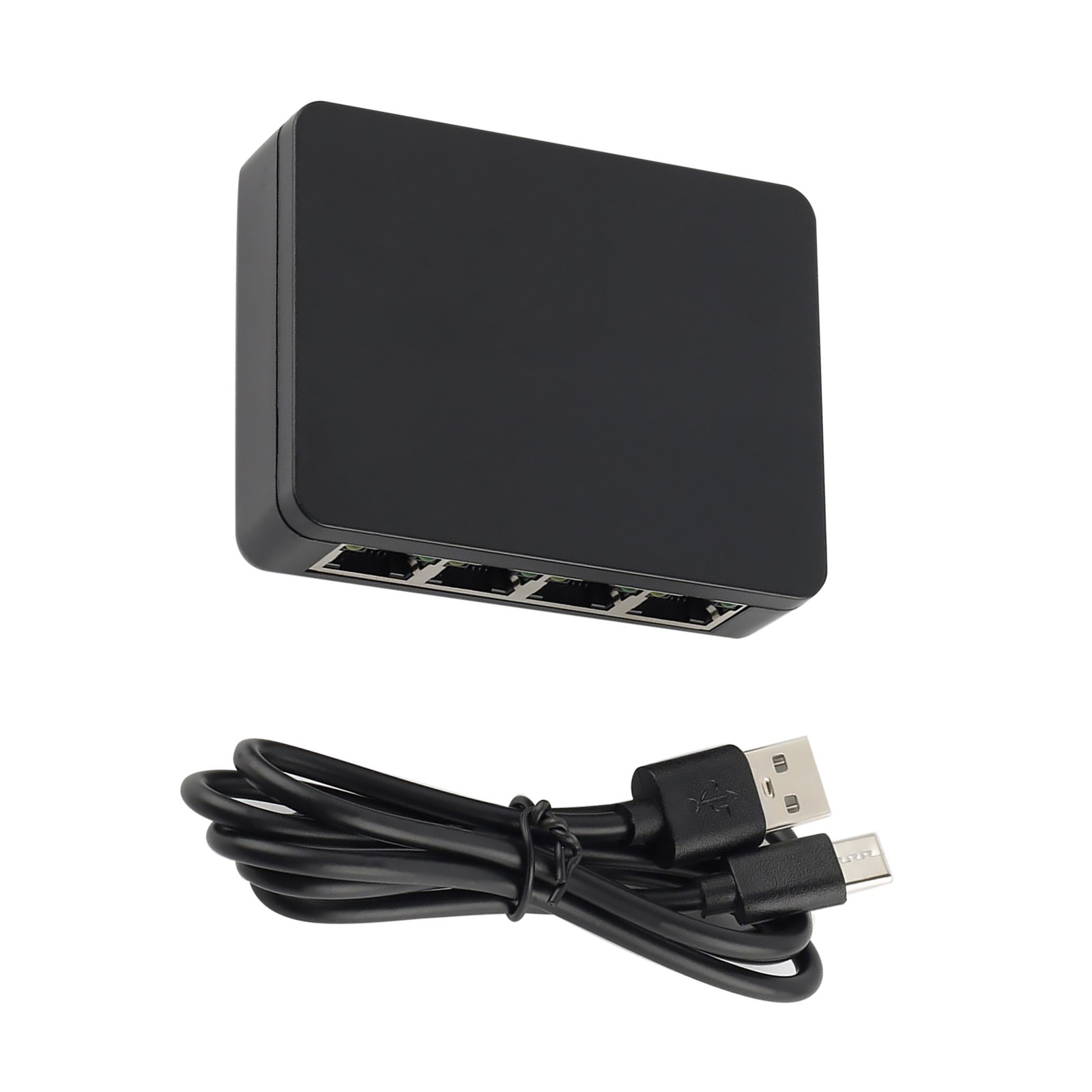 1 TO 4 Ways 1000Mbps RJ45 LAN Network Splitter Adapter With USB Power Cable