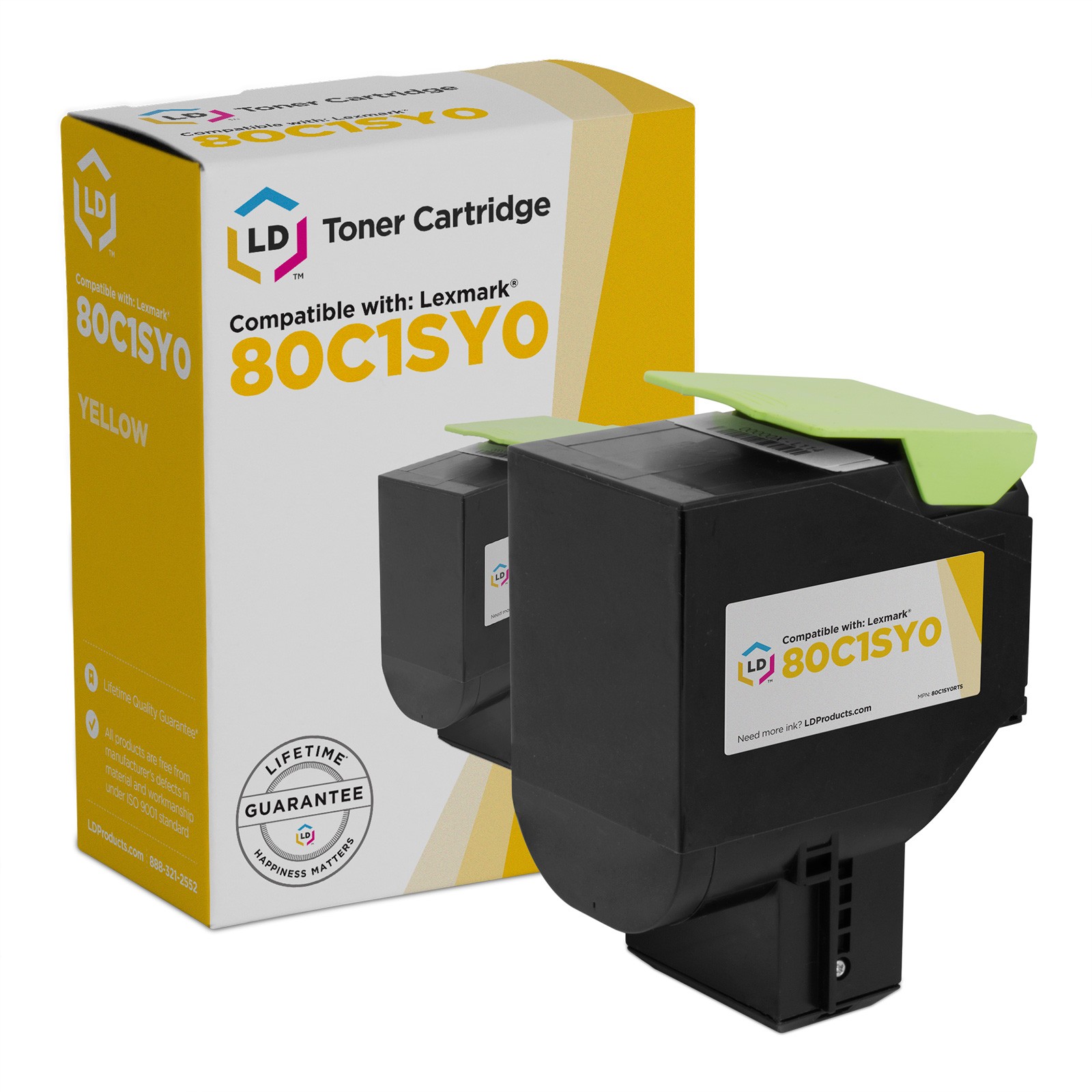 LD Products Toner Cartridge Replacement for Lexmark 801SY 80C1SY0 (Yellow)