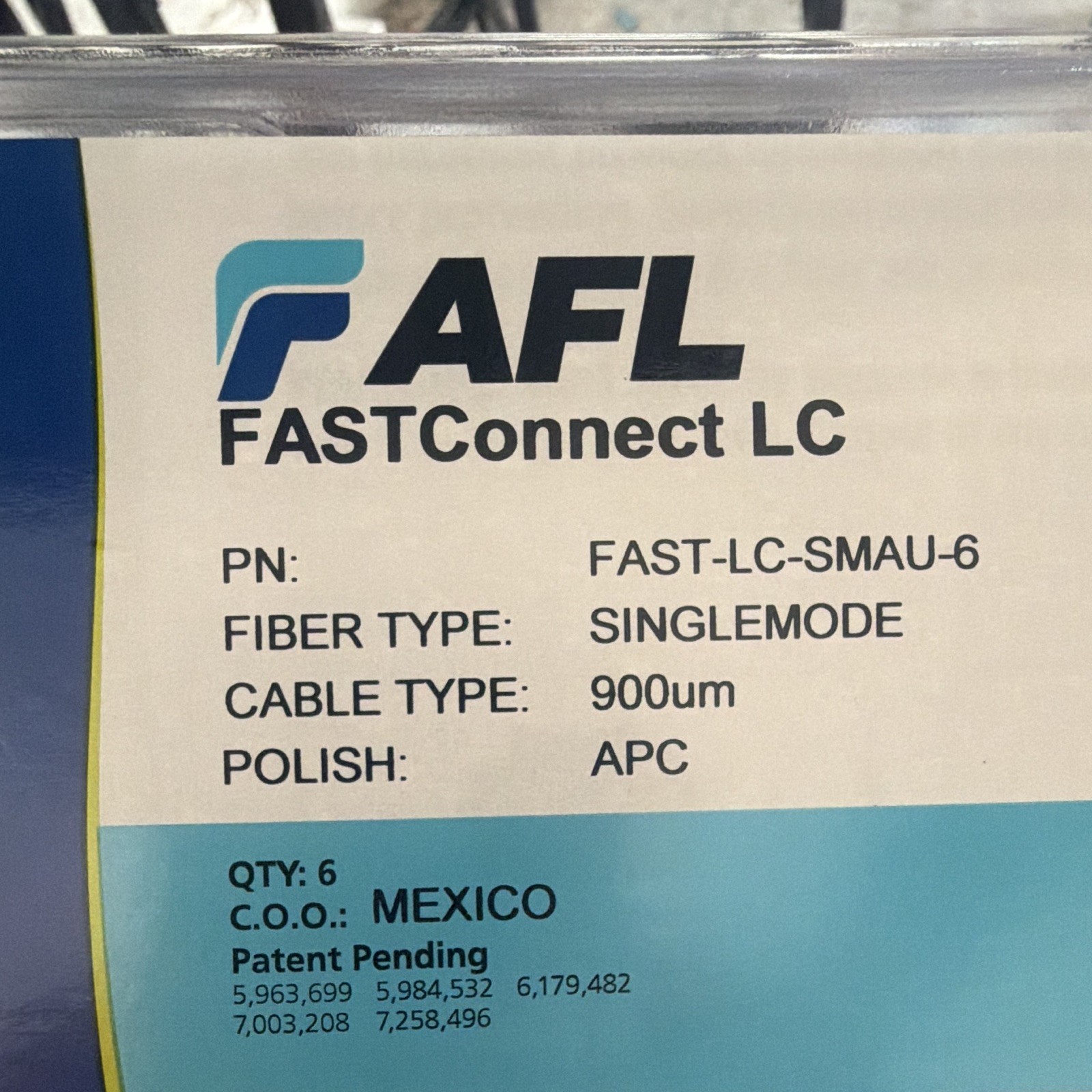 10 AFL FASTConnect GREEN  LC Single-Mode APC 900um Fiber Connector FAST-LC-SMAU-