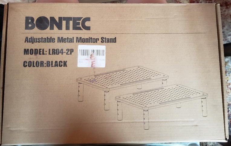 2-Pack Bontec Metal Adjustable Monitor Stand for Laptop/Monitor Model LR04-2P