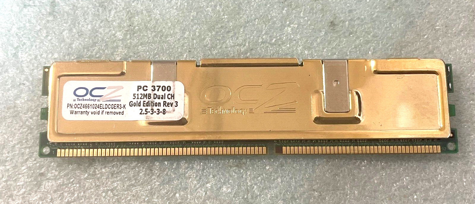 OC TECHNOLOGY OCZ4661024ELDCGER3-K 512MB DUAL CH GOLD DDR MEMORY RM2-CMP52-36