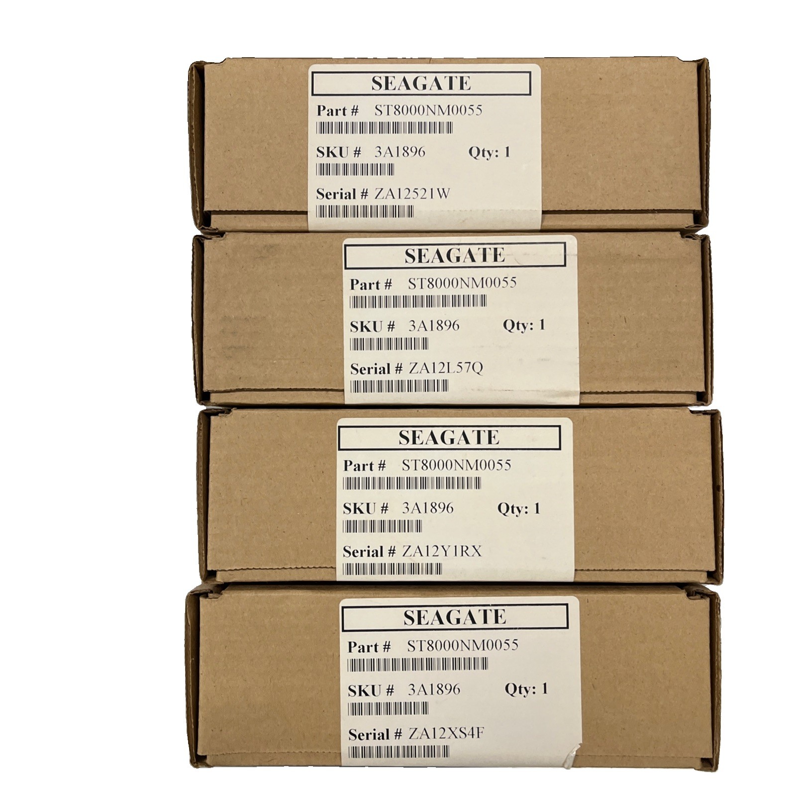 Lot Of 4 Seagate Enterprise Capacity 8TB 3.5" SATA 7200RPM 256MB ST8000NM0055