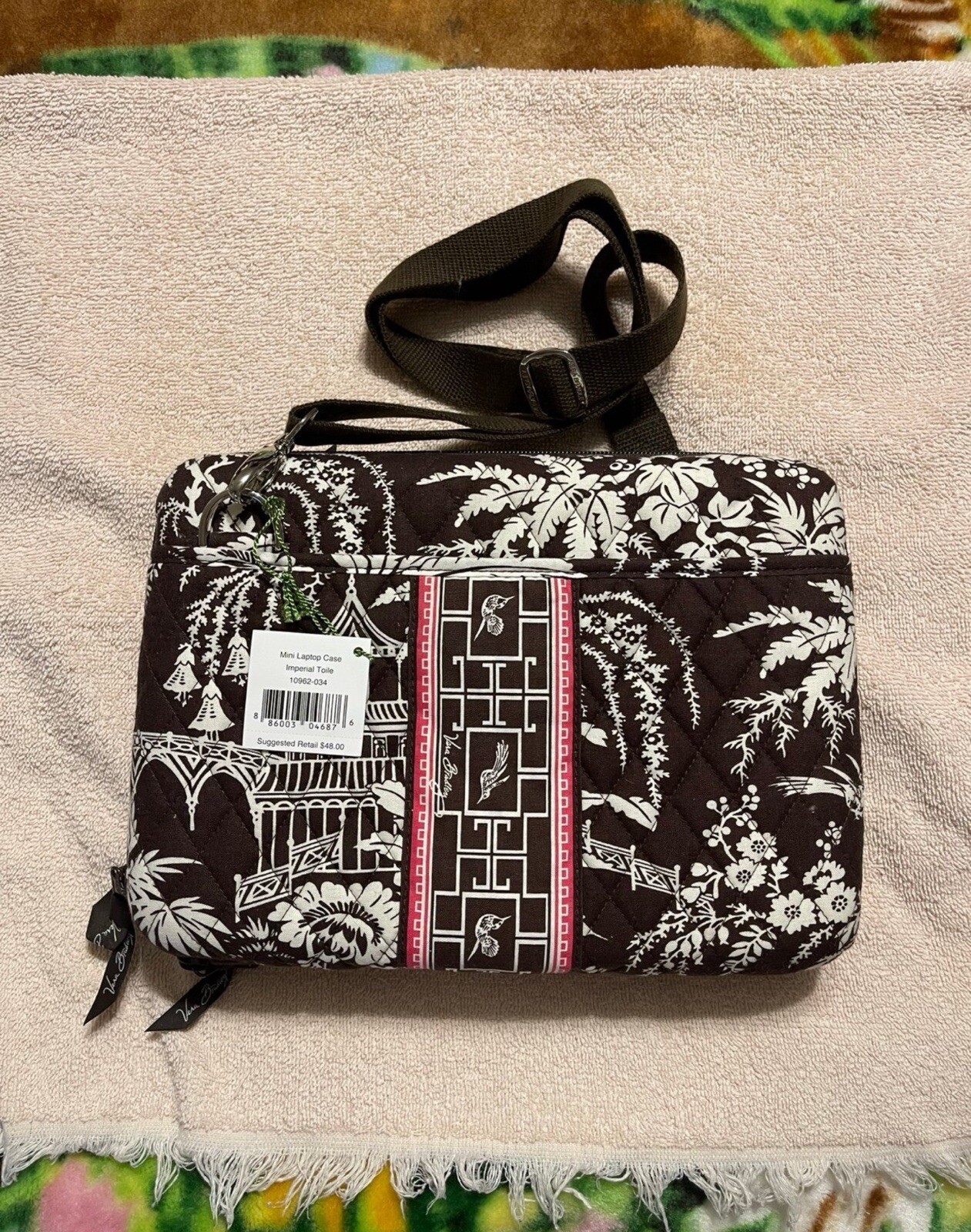 Vera Bradley Mini Laptop Case In Imperial Toile Padded 12” X 8.5” Rare NWT