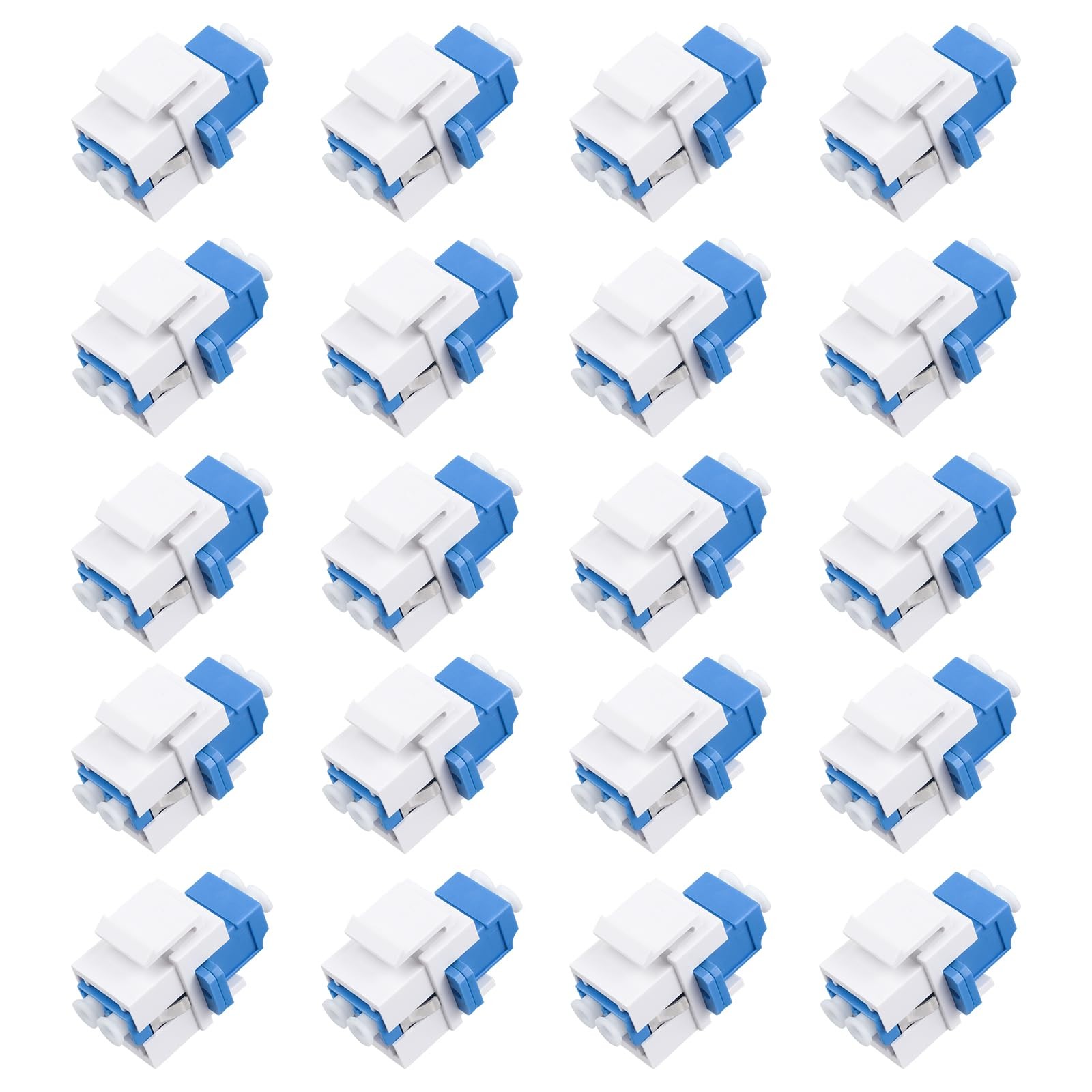 20 PCS LC/UPC Fiber Optic Coupler Keystone Jack Modular Patch Panels Wall Plate