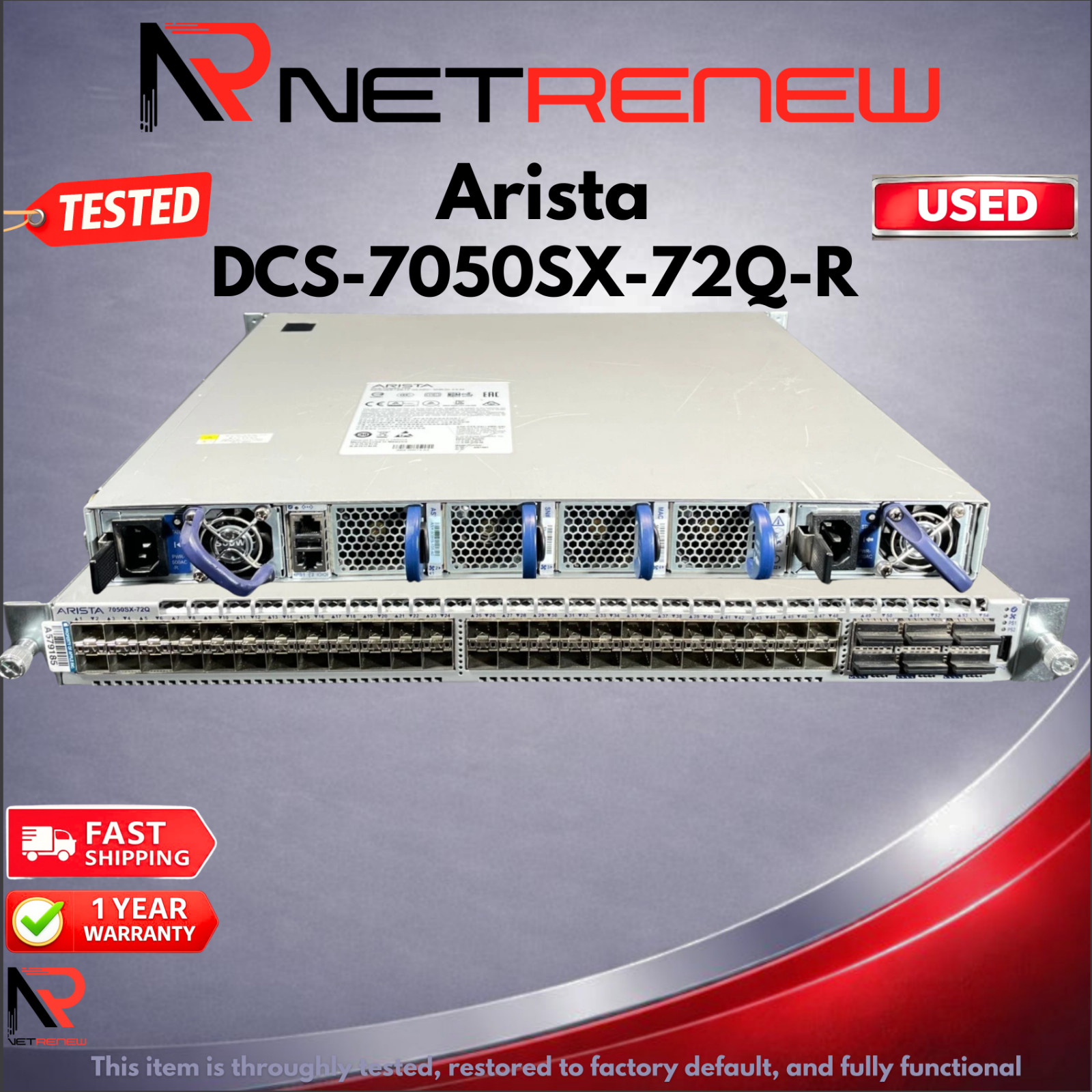 Arista DCS-7050SX-72Q-R 48xSFP+ 6x40GbE QSFP+ Switch