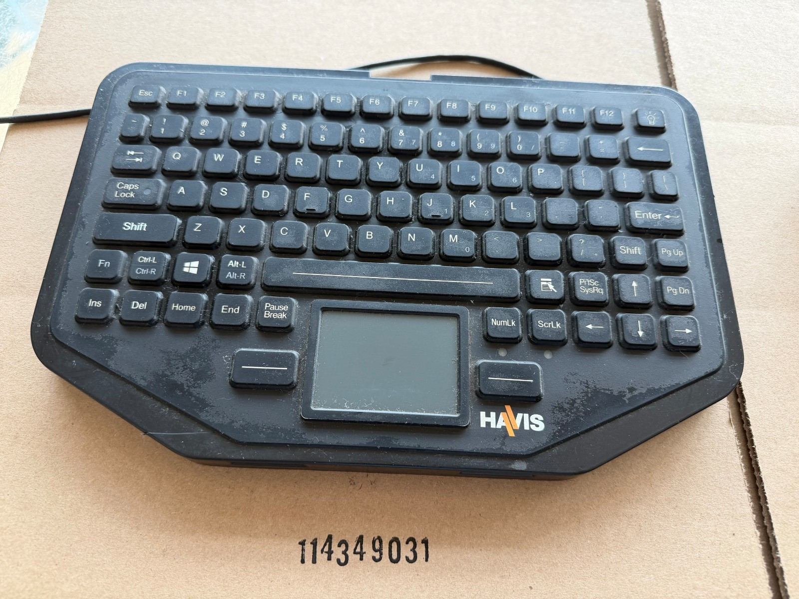 Havis Kb-106 Rugged Backlit Keyboard With Integrated Touch Pad