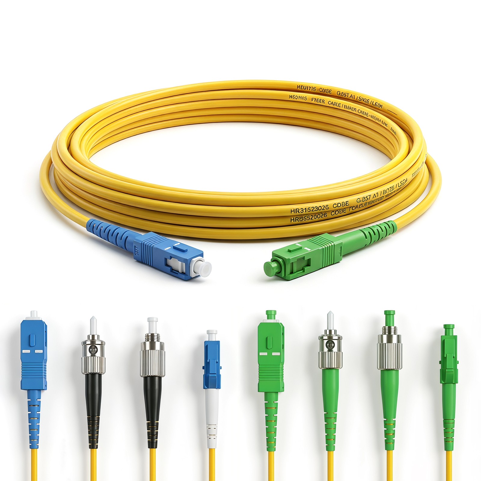 Simplex Single-mode APC/FC to UPC/ FC Fiber Optic Patch Cords 2PCS 20M