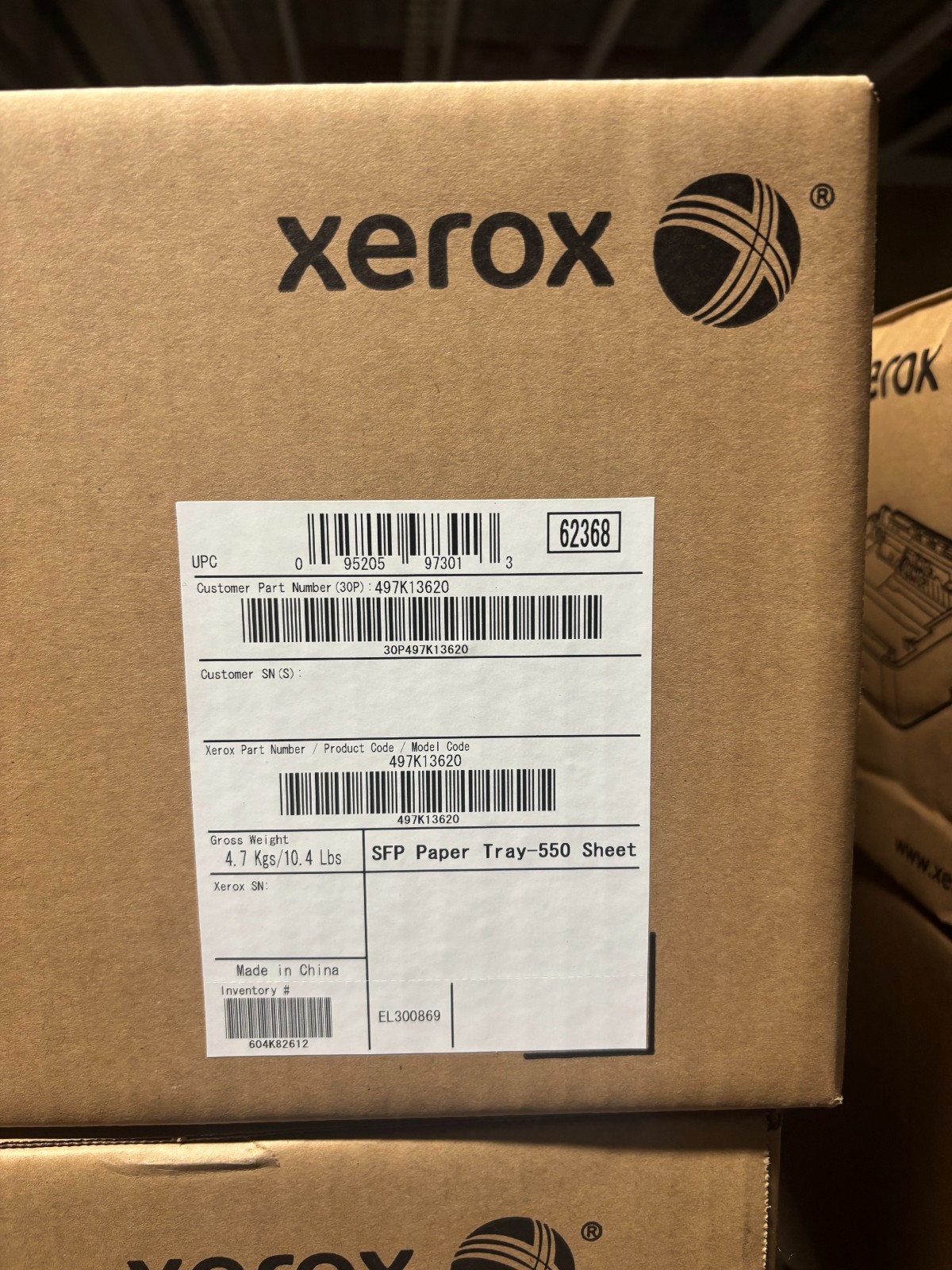 Xerox Phaser 3610, VersaLink B400 Paper Feed/Tray 550-Sheet 497K13620 NEW IN BOX