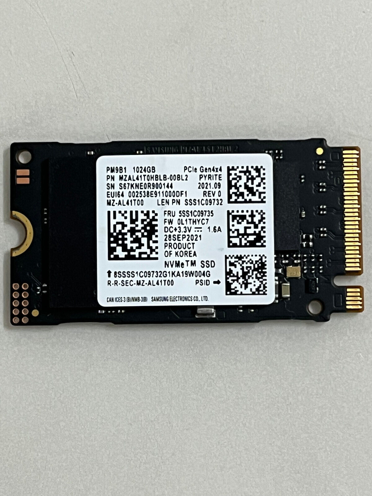 Samsung PM9B1 MZ-AL41T00 1TB M.2 2242 NVMe PCIe Gen4x4 SSD For HP Lenovo Laptop