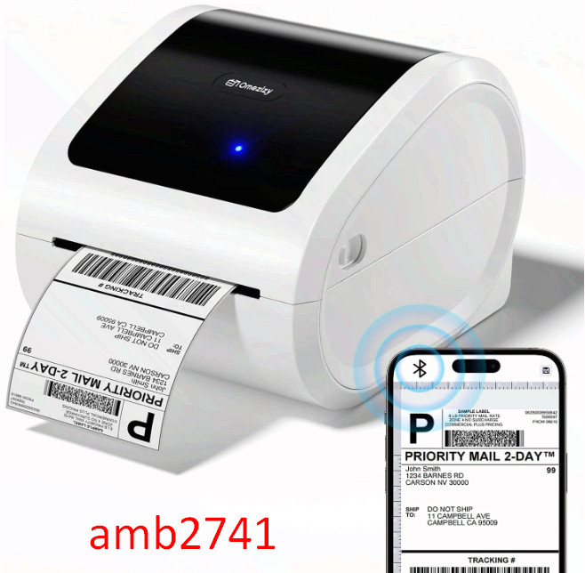 Bluetooth Shipping Label Printer 4x6 - D520BT Bluetooth Thermal Label Printer