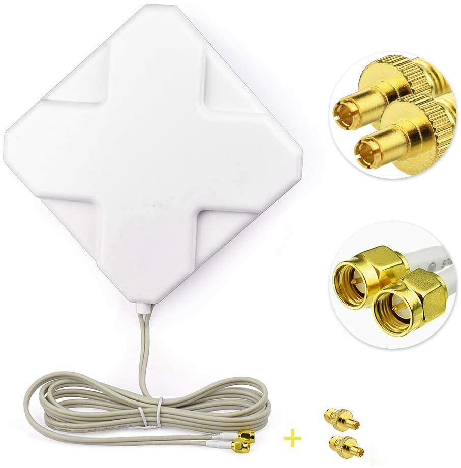 35dbi SMA 4G LTE Antenna + 2pcs SMA to TS9 Male Adapter for 2G 3G 4G LTE Router