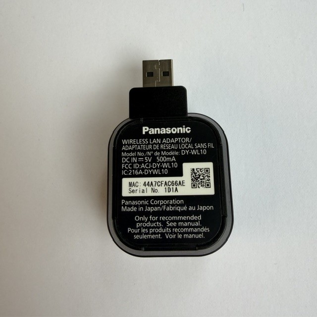 Panasonic DY-WL10 Wireless LAN USB Adapter Dongle Japan Network WiFi Smart TV