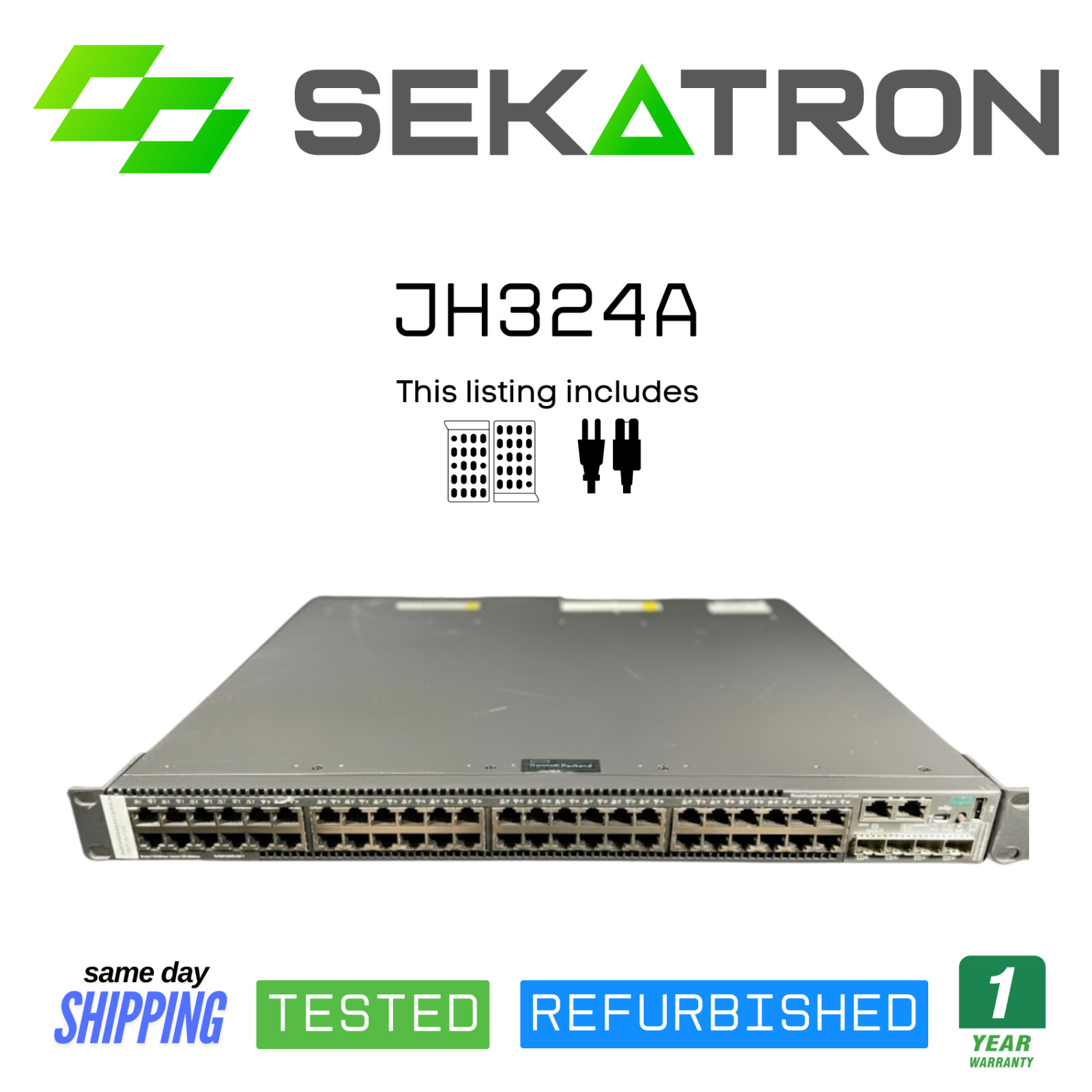 🔀 HPE JH324A 5130 48G 4SFP+ 1-Slot HI Switch w/ 2× AC ⚡ Fast Ship