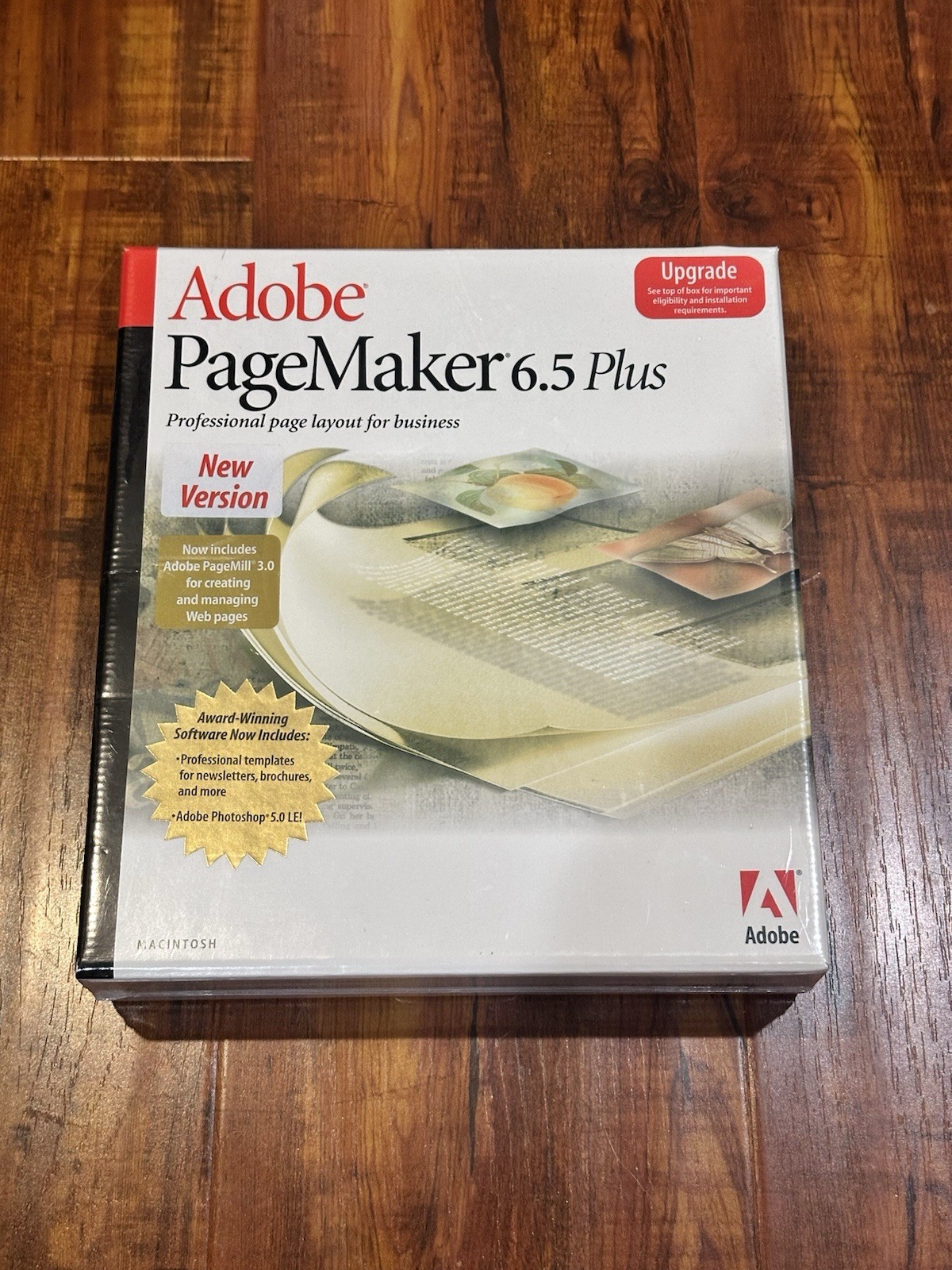 Vintage 1999 Adobe PageMaker 6.5 Plus Upgrade for Mac Macintosh - New & Sealed