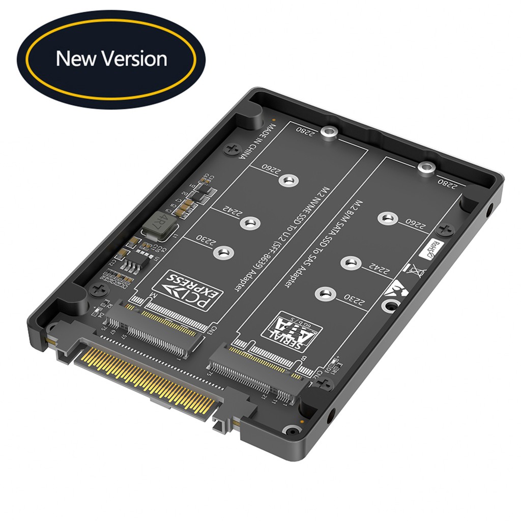 Adapter M.2 NVMe Key M & SATA SSD 2-in-1 M2 to U.2 SFF8639/SAS Converter Card