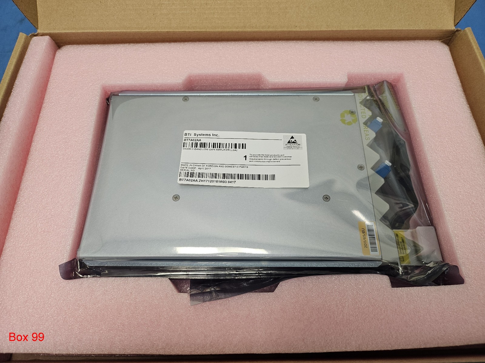 BTI Systems Inc.  - BT7A02AA DWDM C-Band Low Gain Amplifier