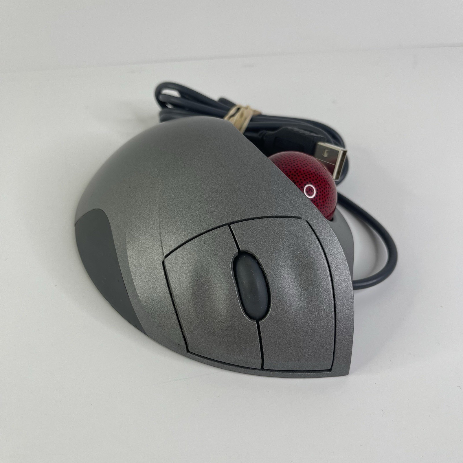 Logitech TrackMan Wheel Mouse USB Optical Trackball Mouse Silver T-BB18 Works