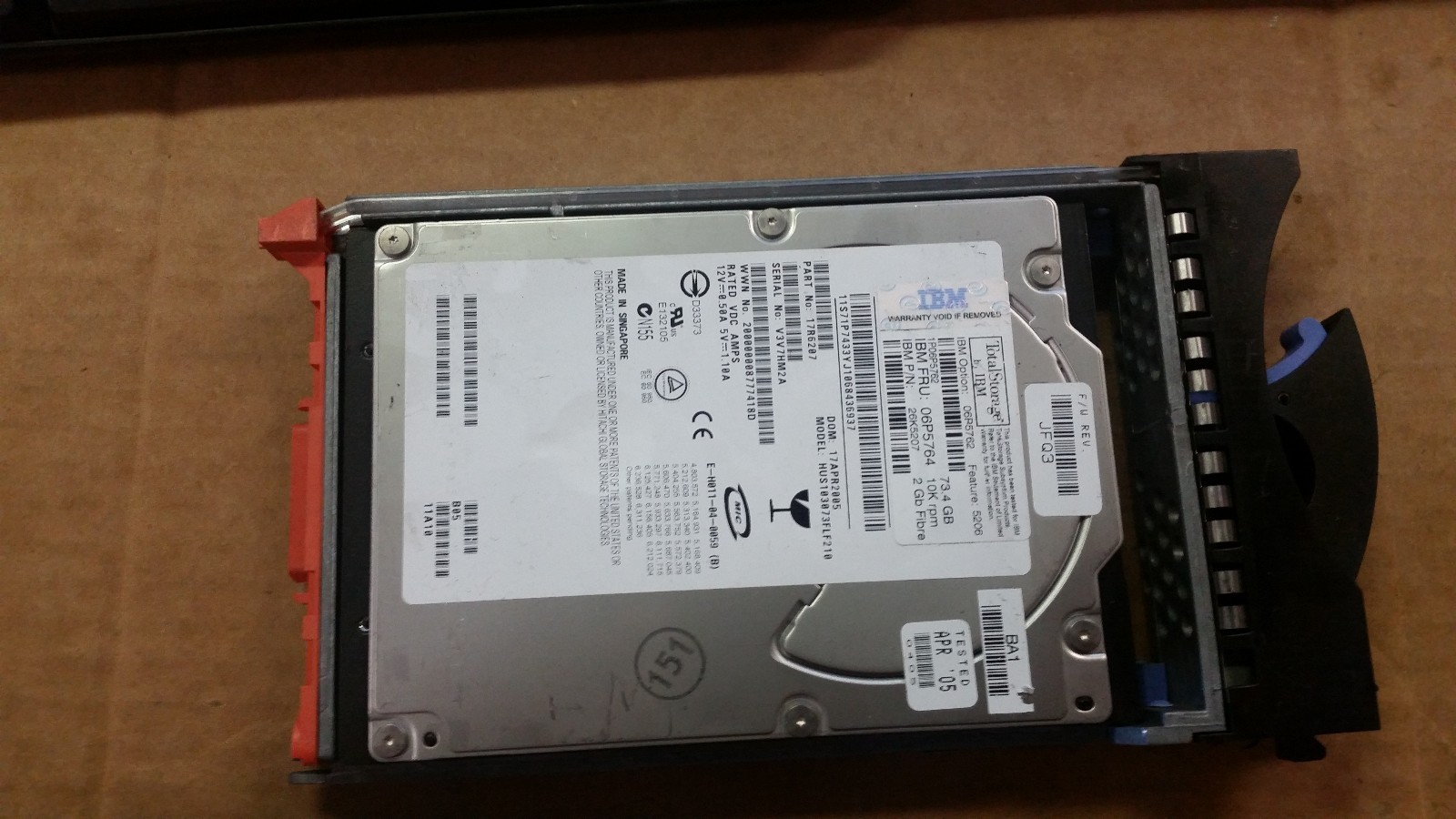 IBM 24P3721 32P0766 146GB 10K Fibre Channel Hard Drive with Server Tray