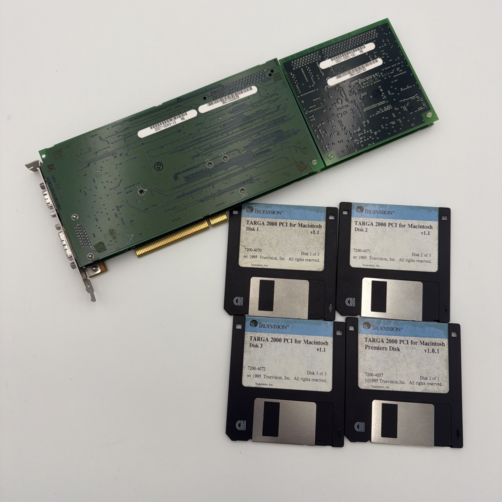 Truevision TARGA 2000 PCI Mac Video Capture Card + 4 Floppies (No Cable) Working