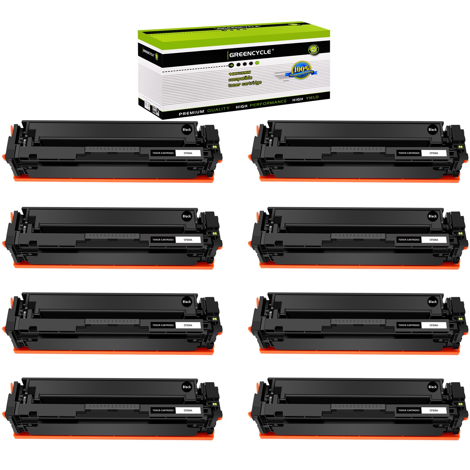 8PK Black CF500A 202A Toner Fits for HP Color LaserJet Pro M254dw M281cdw M281fd