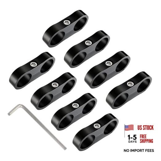  Hose Separator Clamp,Fuel Line Mounting Clamp Aluminum Black () AN12 8