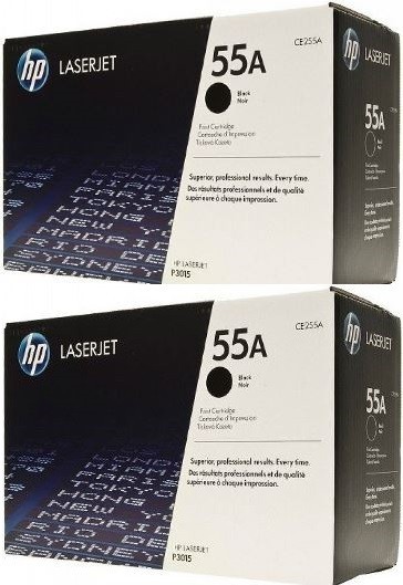 2 New Genuine Original OEM HP CE255A Laser Toner Cartridges 55A SEALED BAG